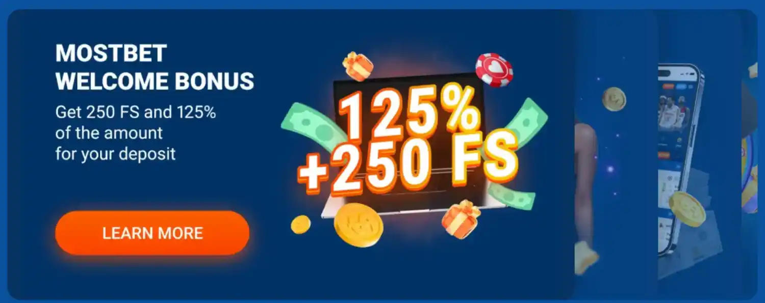 Προσφορά μπόνους του Mostbet: 125% + 250 δωρεάν περιστροφές στην πρώτη κατάθεση.