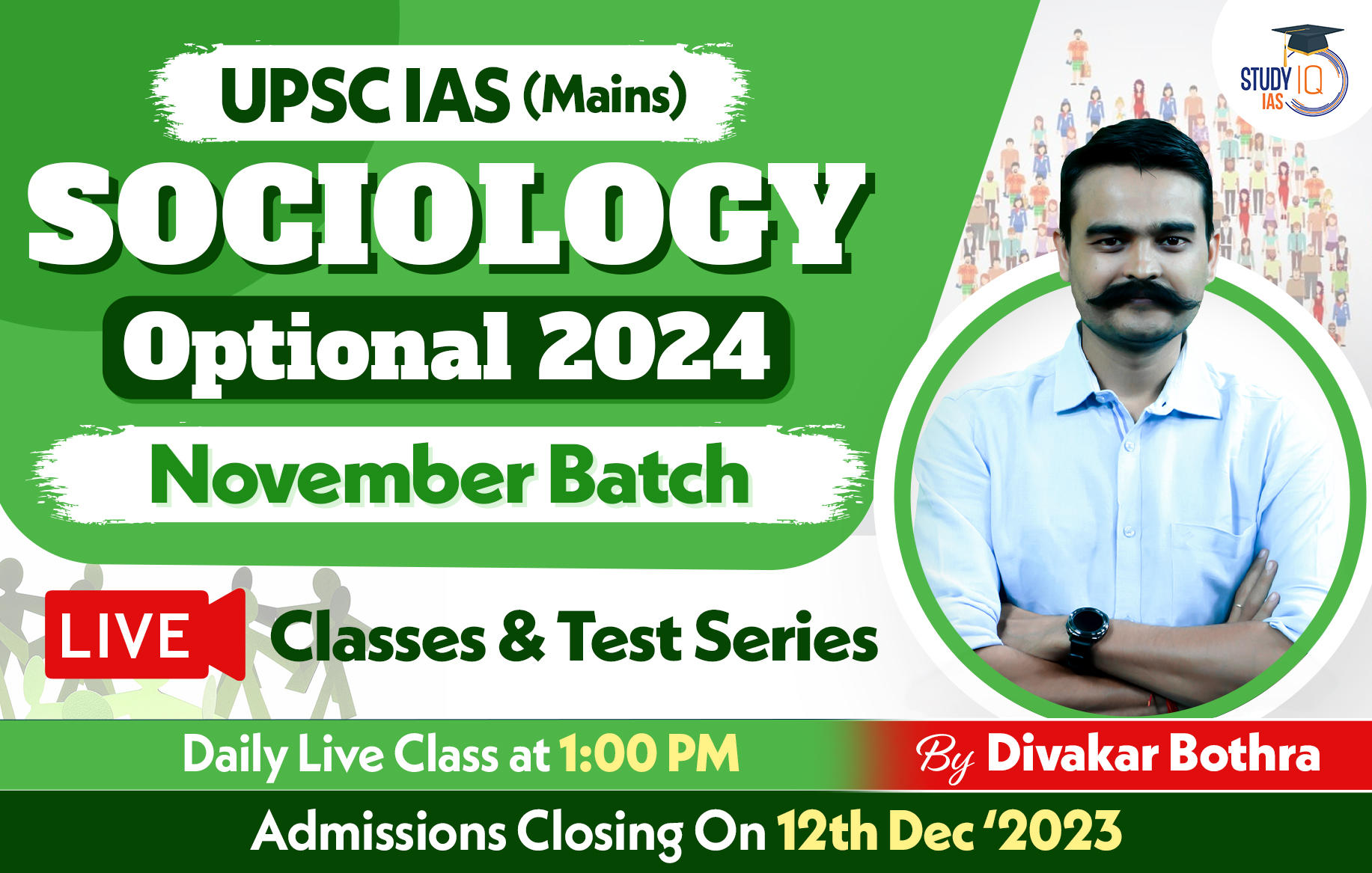 UPSC IAS (Mains) Sociology Optional Live 2024 (Comprehensive) November Batch