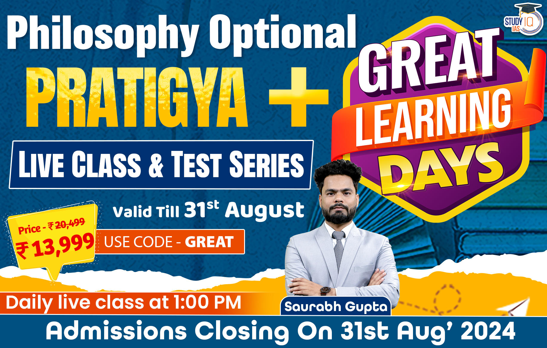 UPSC IAS (Mains) Philosophy Optional Live 2025 (Comprehensive) Pratigya Batch 2