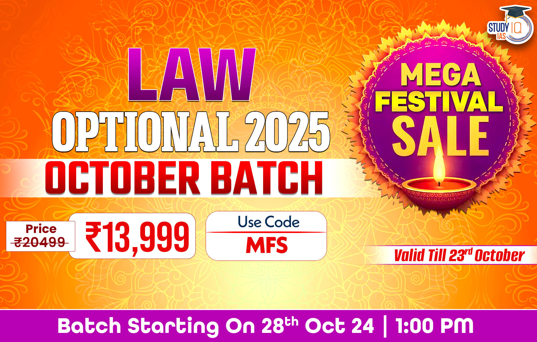 UPSC IAS (Mains) Law Optional Live 2025 Batch