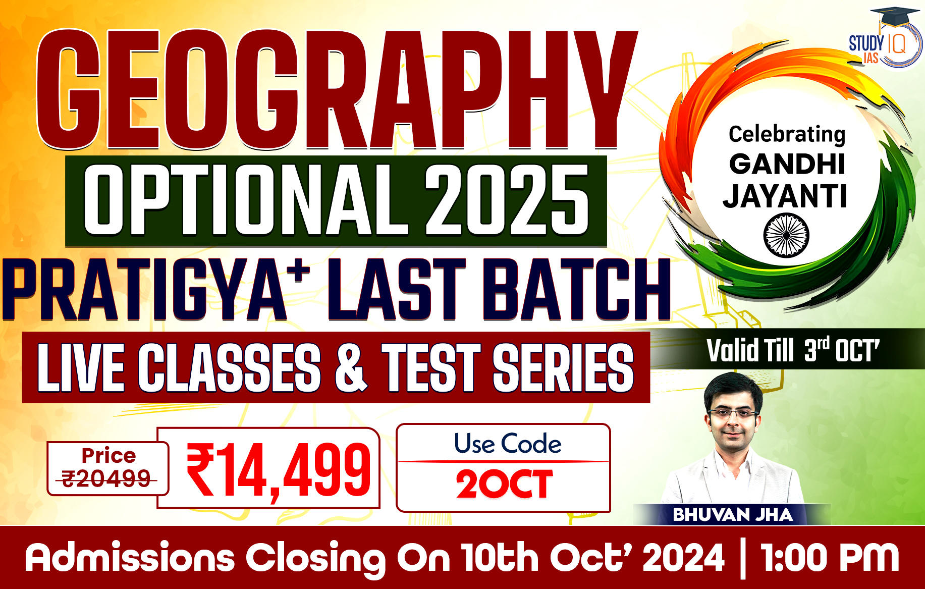 UPSC IAS (Mains) Geography Optional Live 2025 (Comprehensive) Pratigya+ Last Batch By Bhuvan Jha Sir