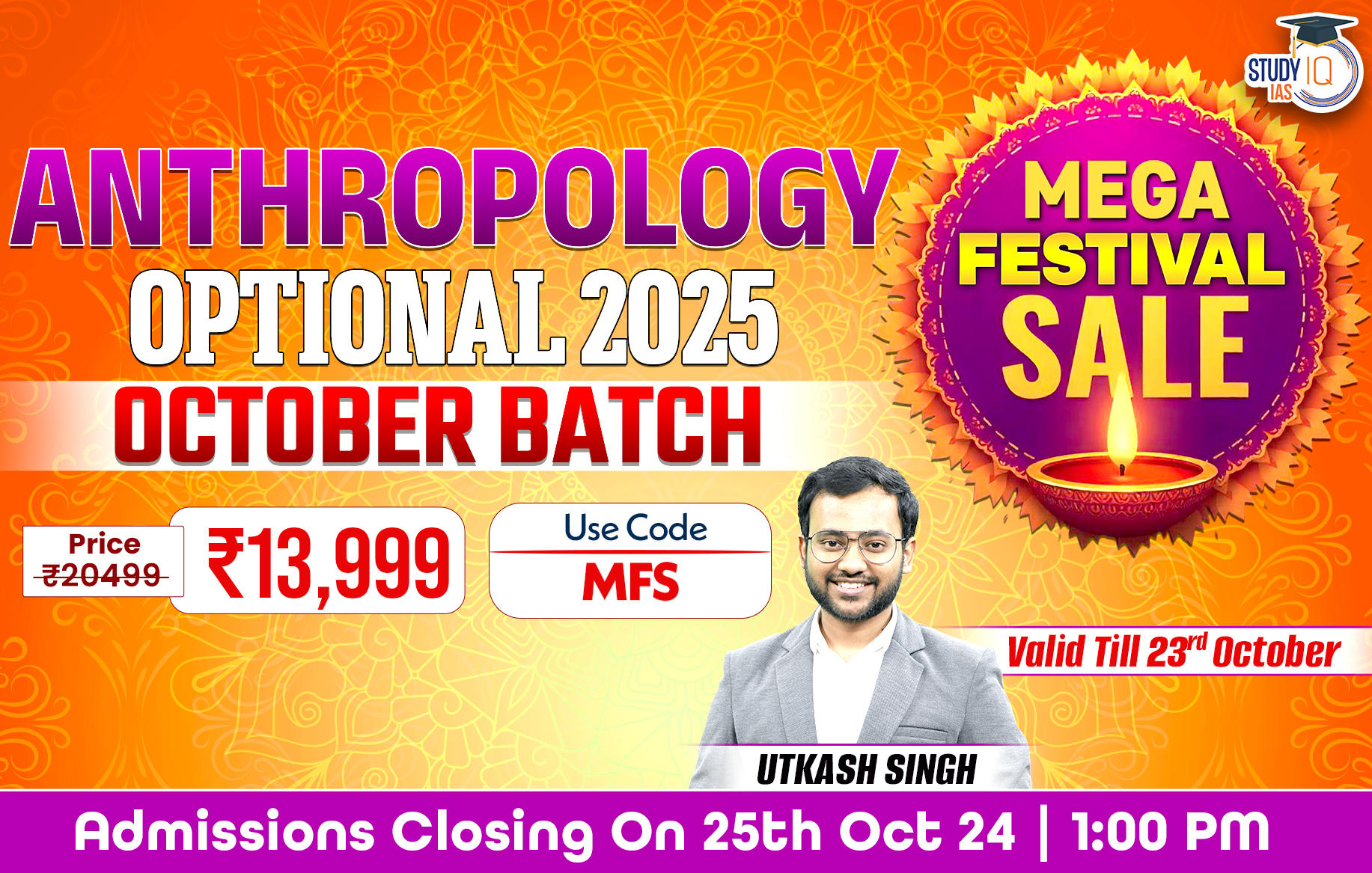 UPSC IAS (Mains) Anthropology Optional Live 2025 (Comprehensive) Pratigya+ Last Batch