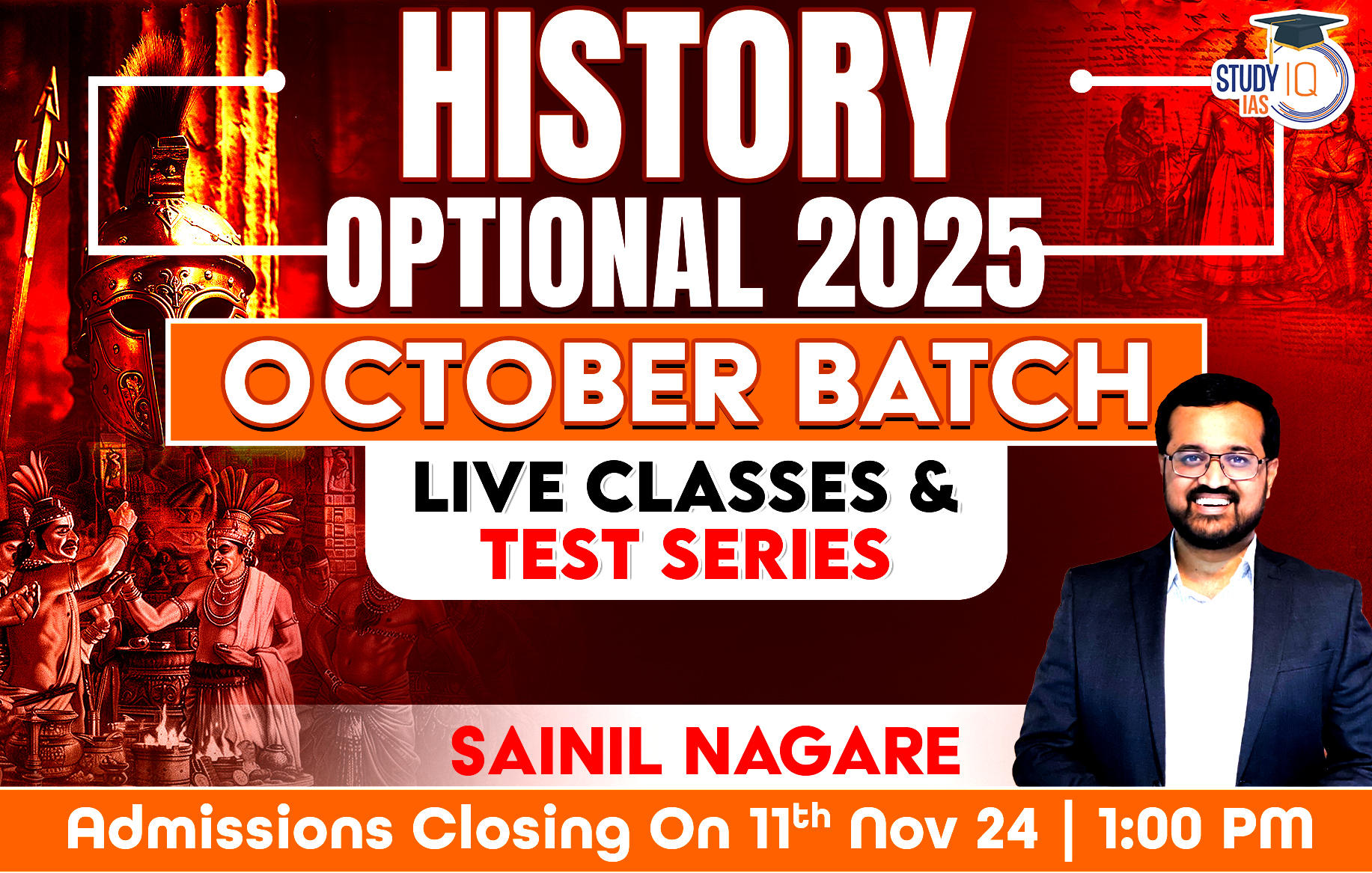 UPSC IAS (Mains) History Optional Live 2025 (Comprehensive) Pratigya+ October Batch