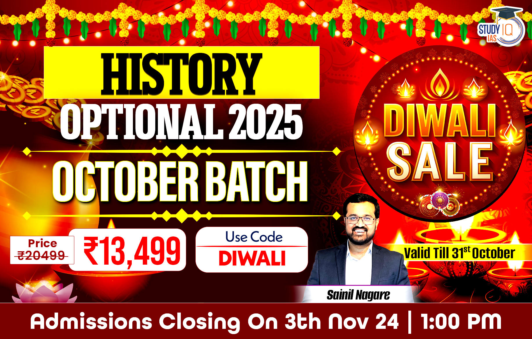 UPSC IAS (Mains) History Optional Live 2025 (Comprehensive) Pratigya+ October Batch