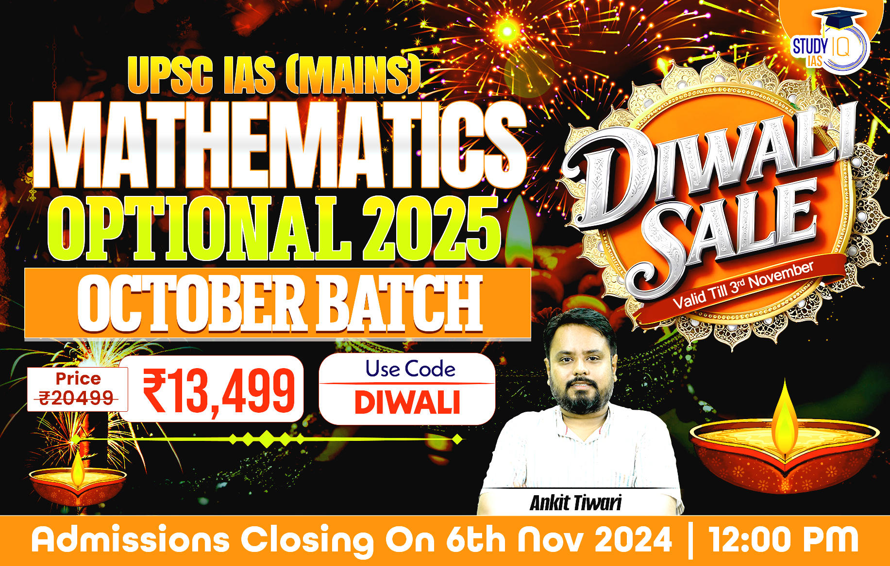 UPSC IAS (Mains) Mathematics Optional Live 2025 (Comprehensive) Pratigya+ October Batch