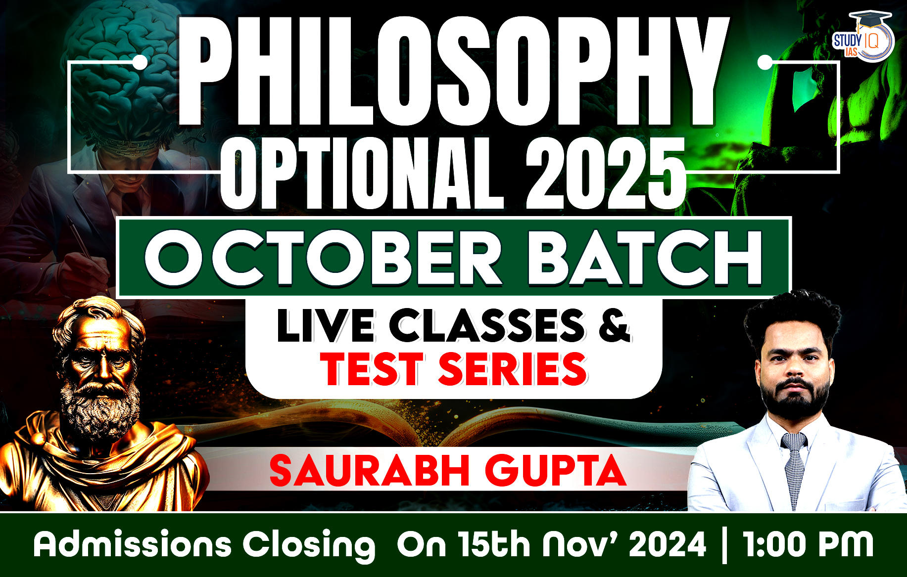 UPSC IAS (Mains) Philosophy Optional Live 2025 (Comprehensive) Pratigya+ October Batch