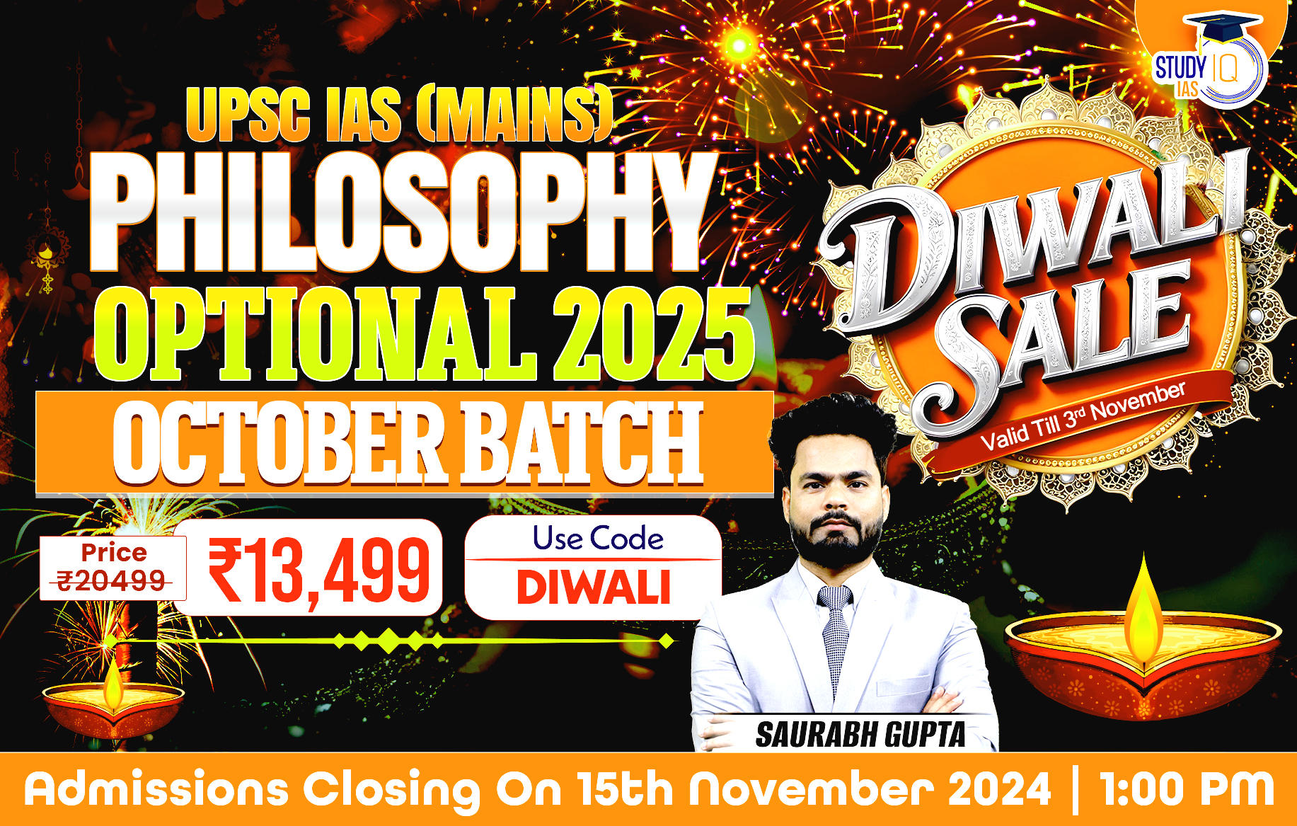 UPSC IAS (Mains) Philosophy Optional Live 2025 (Comprehensive) Pratigya+ October Batch