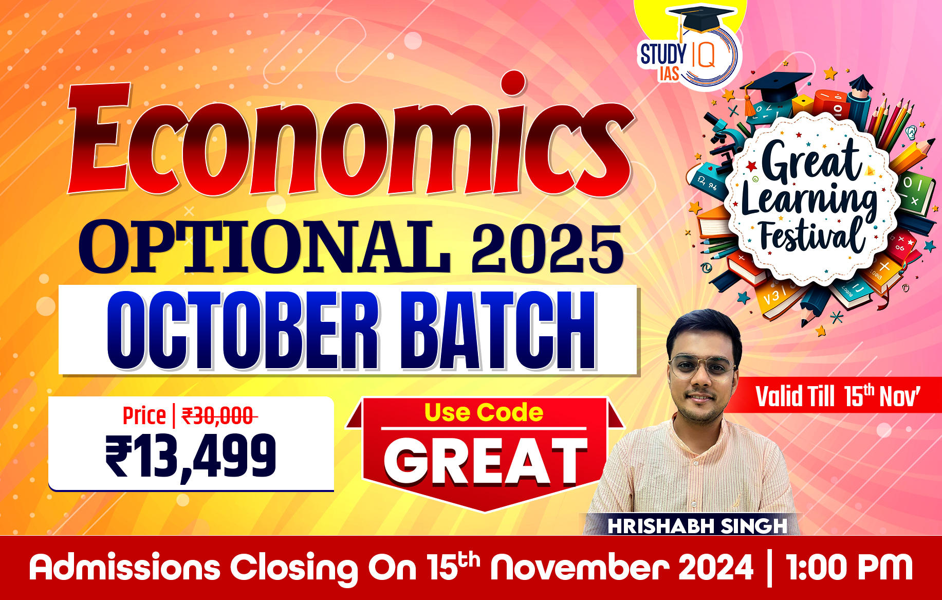 UPSC IAS (Mains) Economics Optional Live 2025 Pratigya+ October Batch