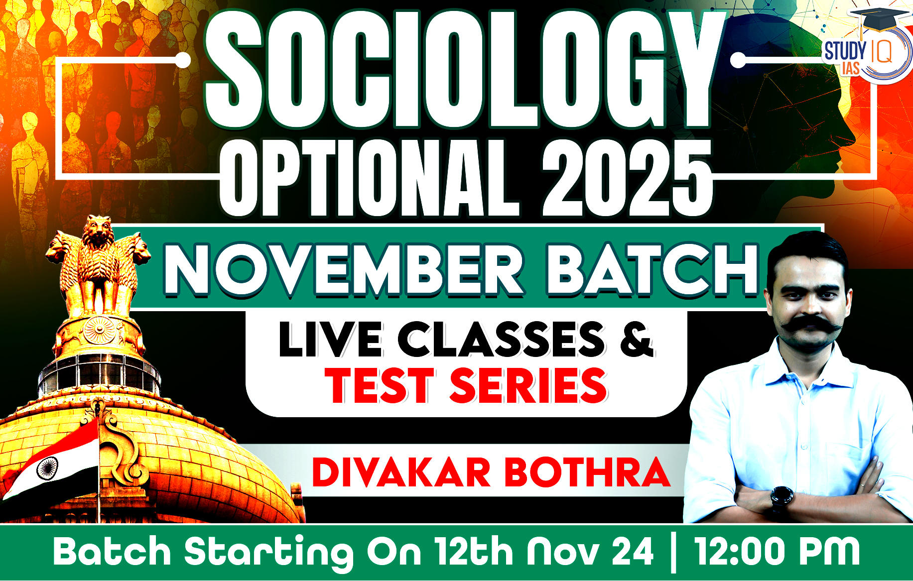 UPSC IAS (Mains) Sociology Optional Live 2025 (Comprehensive) Pratigya+ November Batch