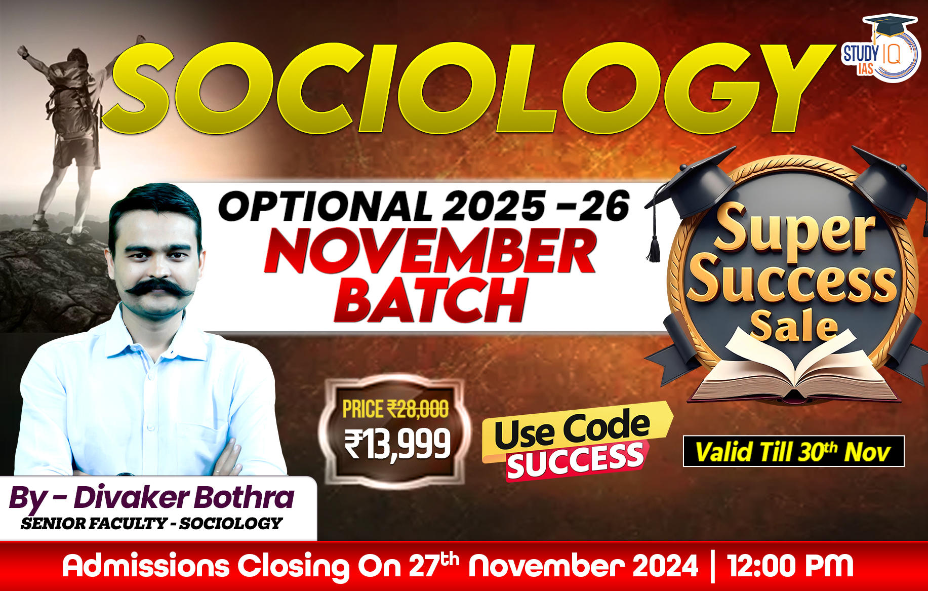 UPSC IAS (Mains) Sociology Optional Live 2025 (Comprehensive) Pratigya+ November Batch