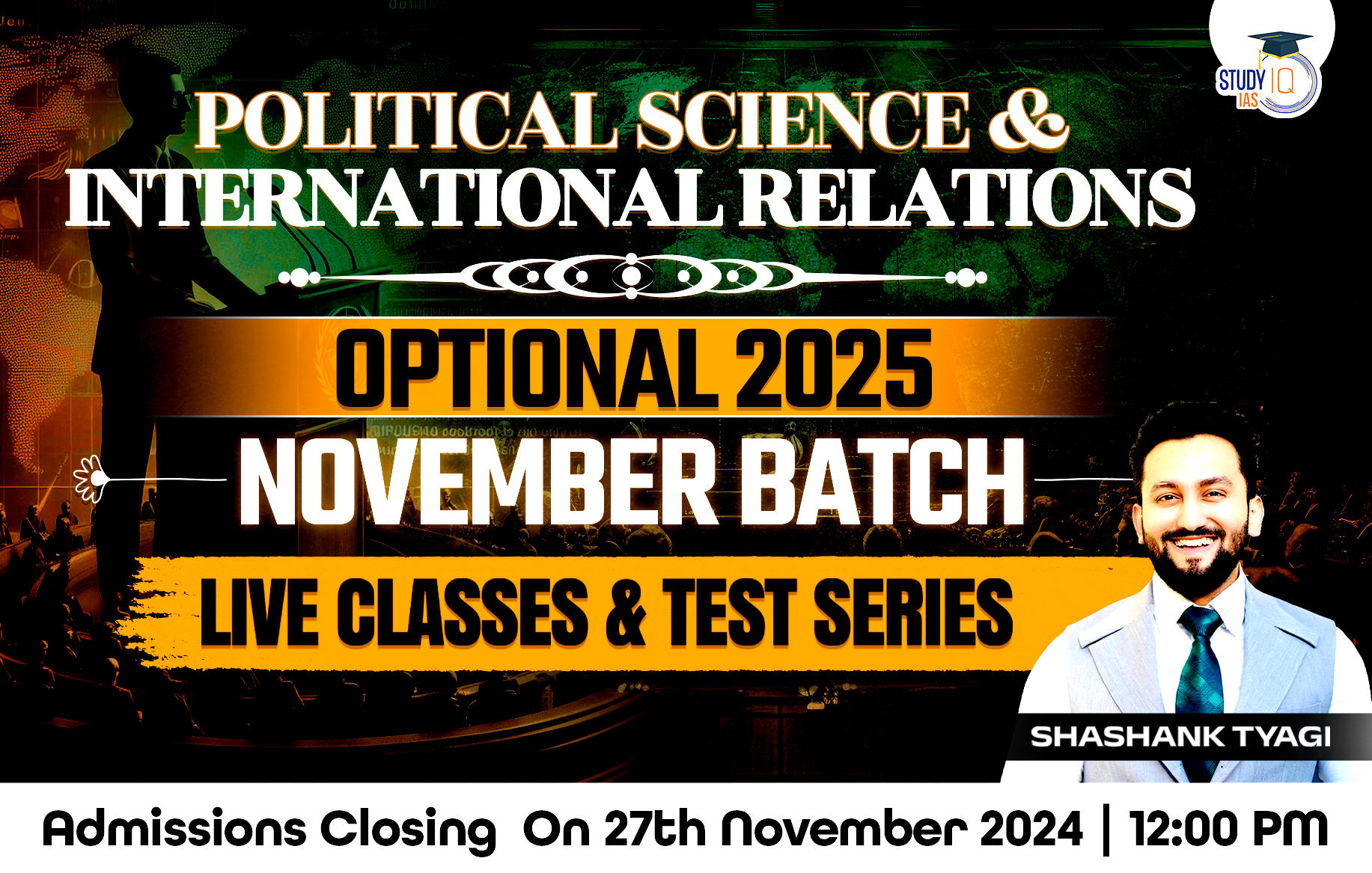 UPSC IAS (Mains) PSIR Optional Live 2025 (Comprehensive) Pratigya+ November Batch