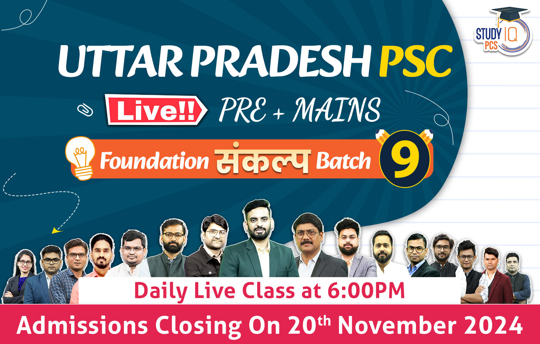 Uttar Pradesh PSC (Pre + Mains) Live Foundation Sankalp Batch 9