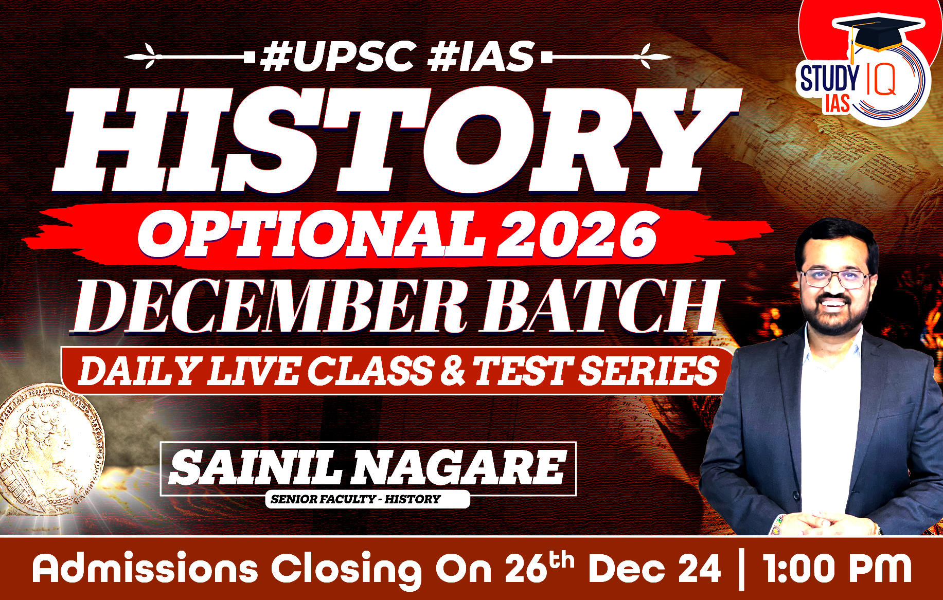 UPSC IAS (Mains) History Optional Live 2026 (Comprehensive) December Batch