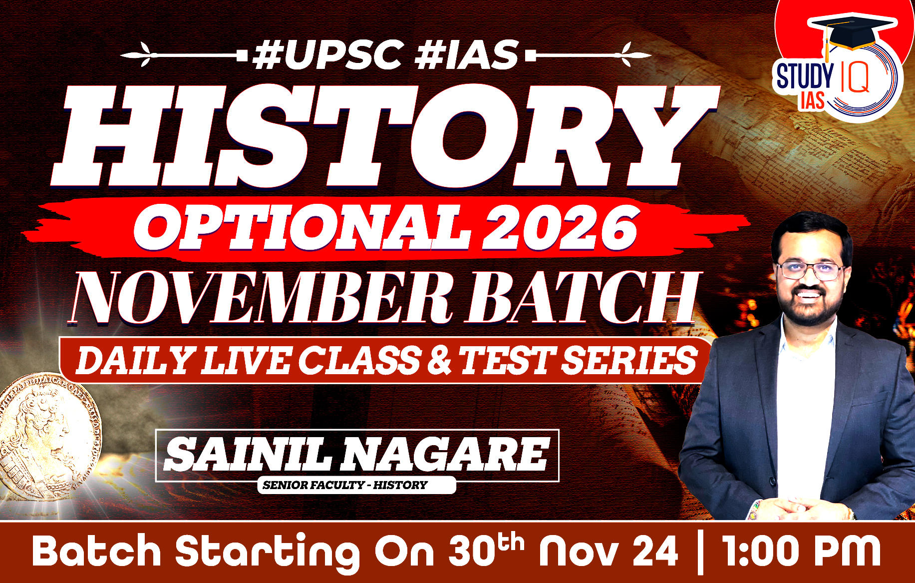 UPSC IAS (Mains) History Optional Live 2026 (Comprehensive) November Batch