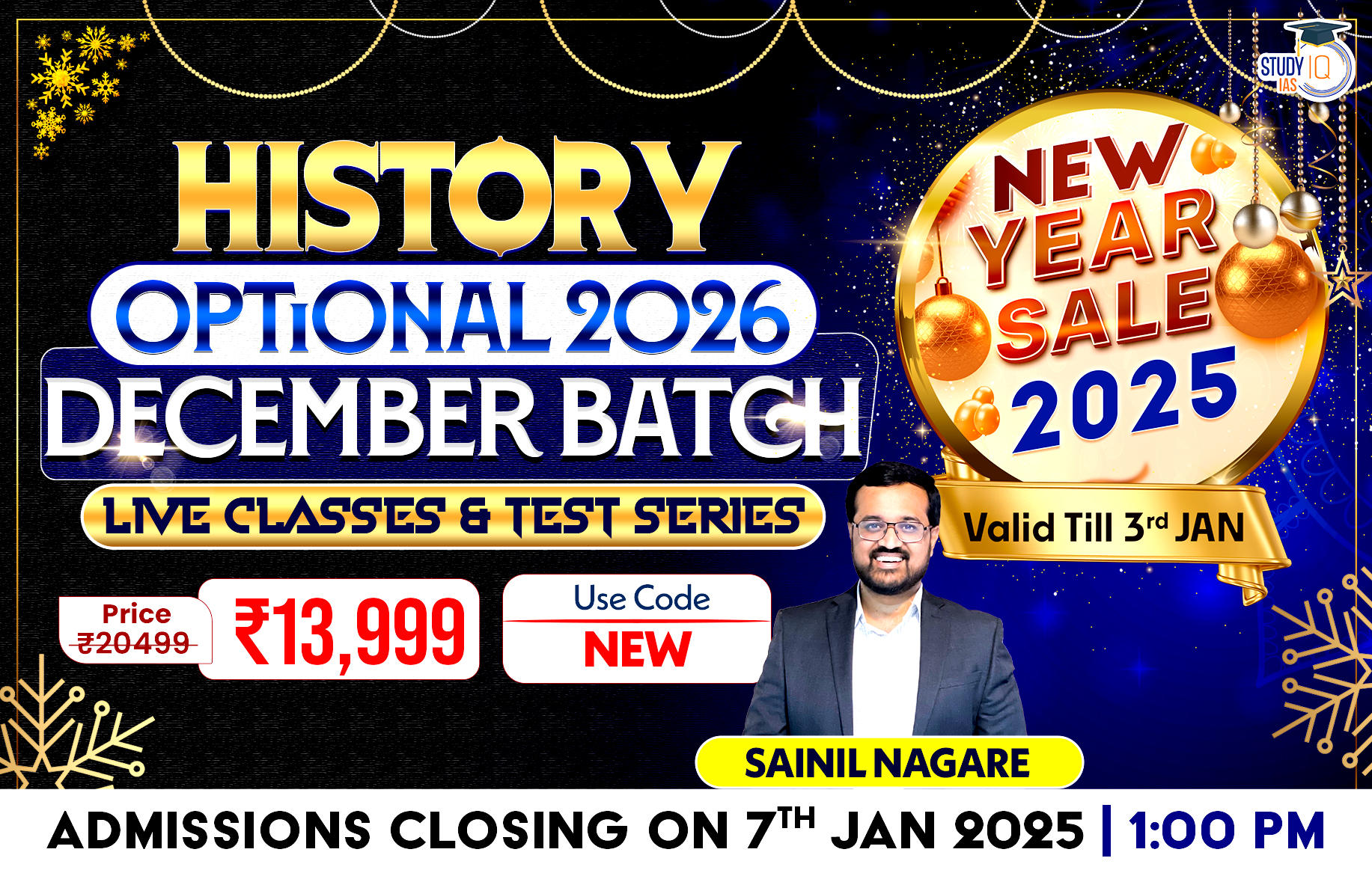 UPSC IAS (Mains) History Optional Live 2026 (Comprehensive) December Batch