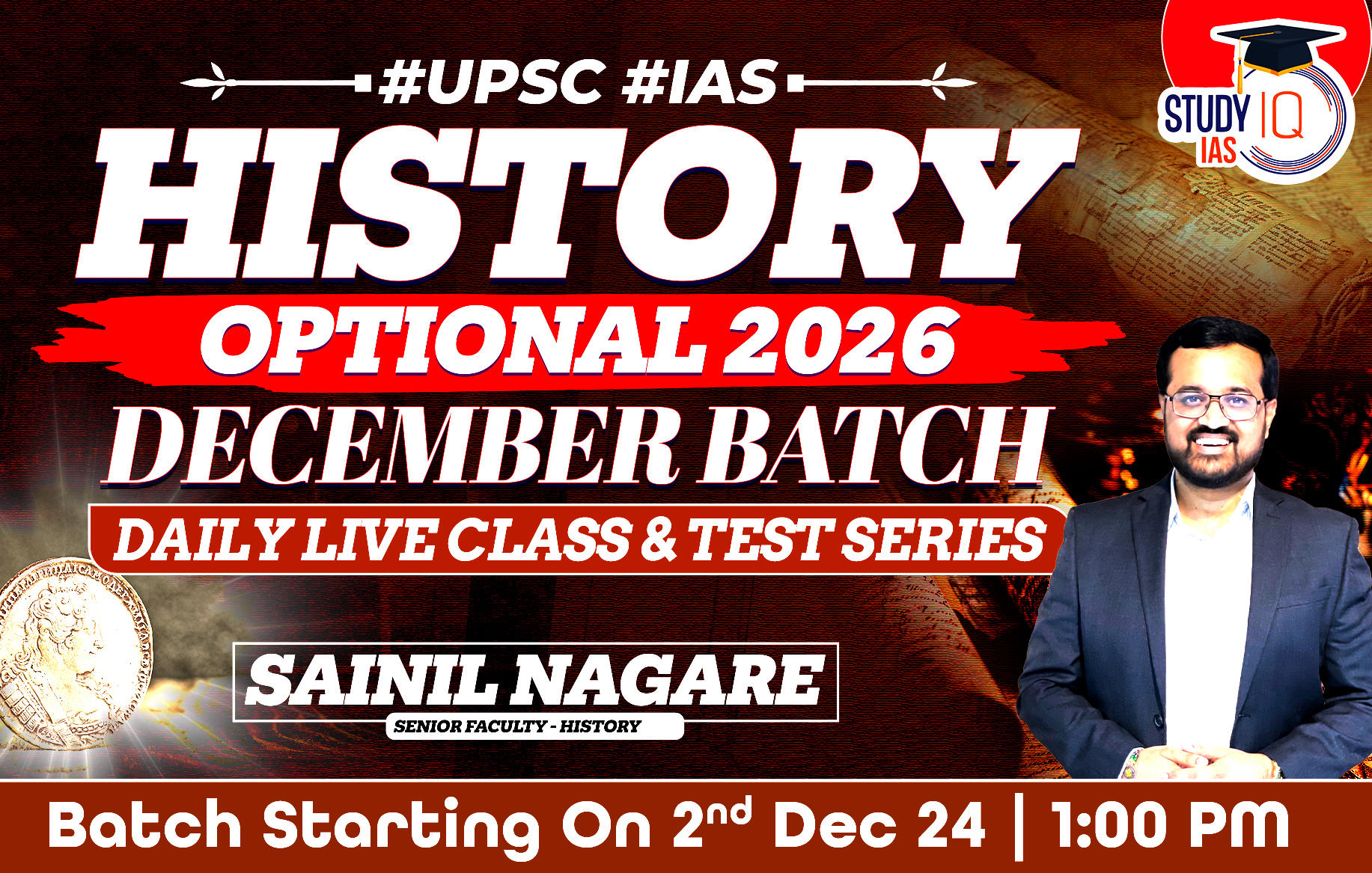 UPSC IAS (Mains) History Optional Live 2026 (Comprehensive) December Batch