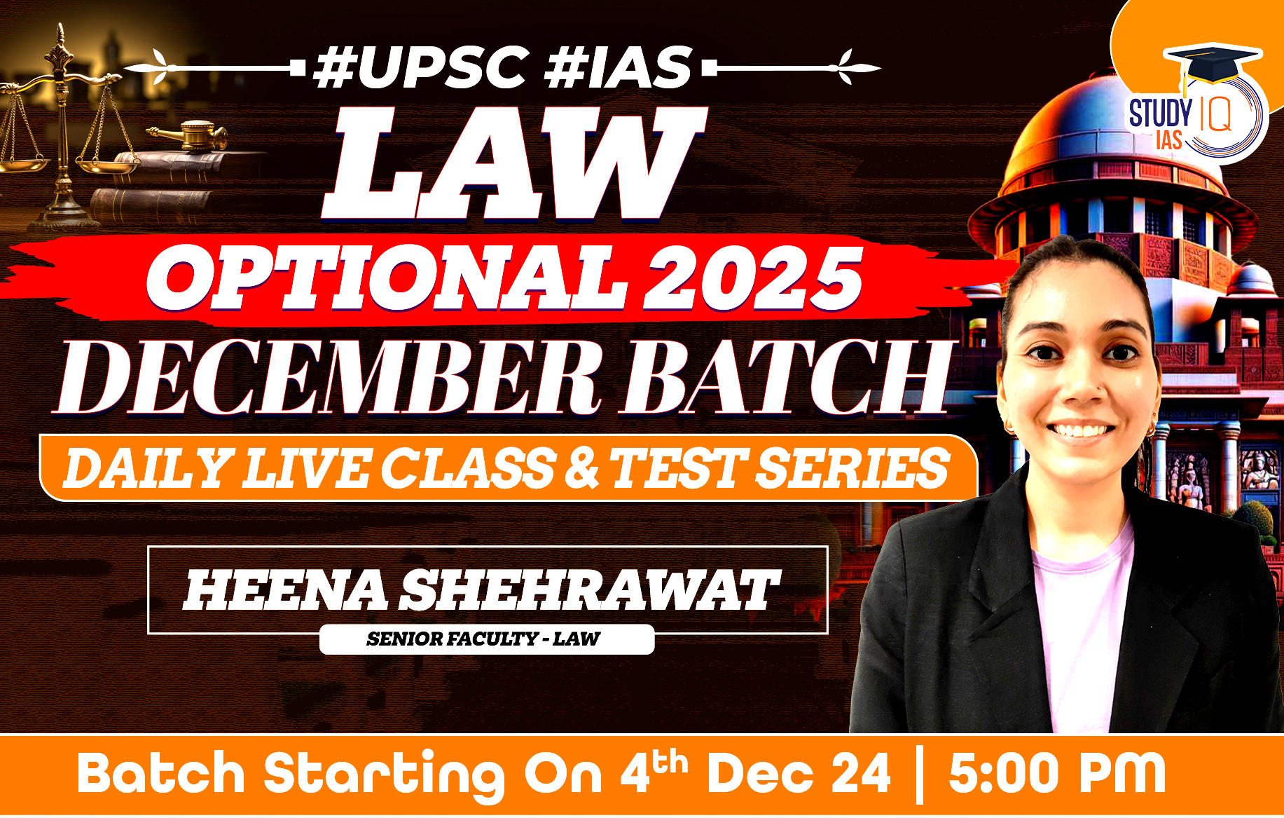 UPSC IAS (Mains) Law Optional Live 2025 December Batch