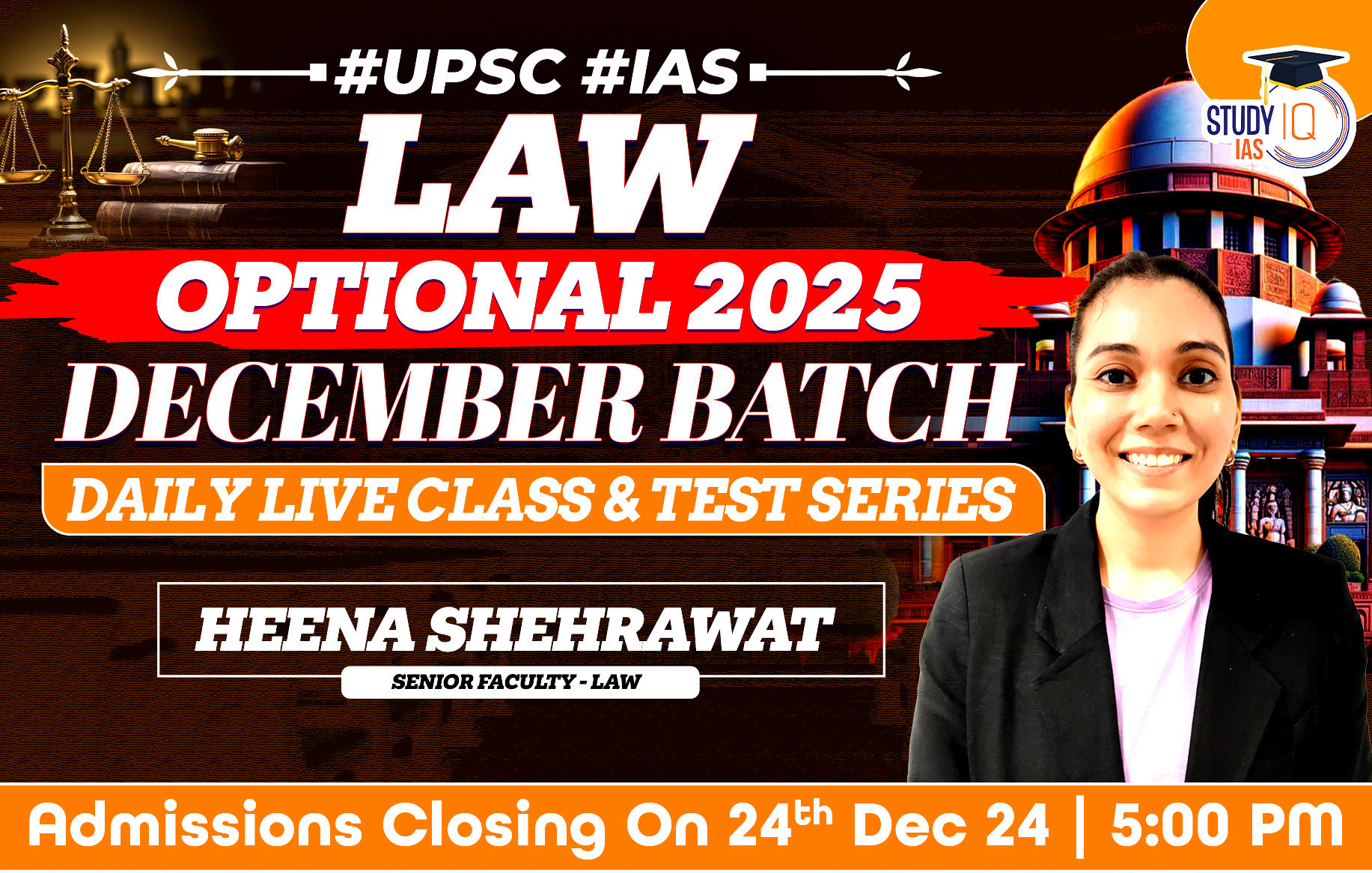 UPSC IAS (Mains) Law Optional Live 2025 December Batch