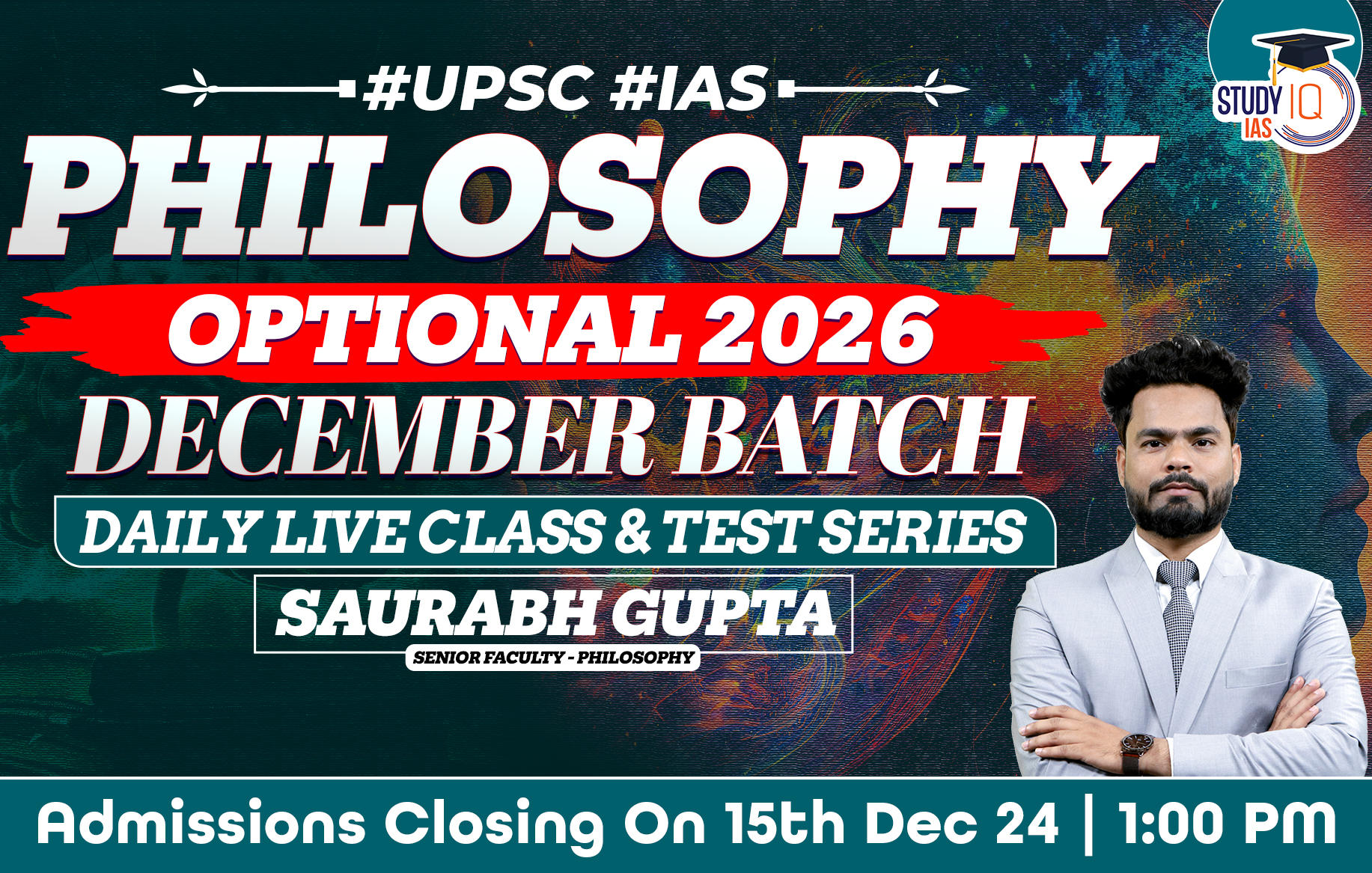 UPSC IAS (Mains) Philosophy Optional Live 2025 (Comprehensive) December Batch