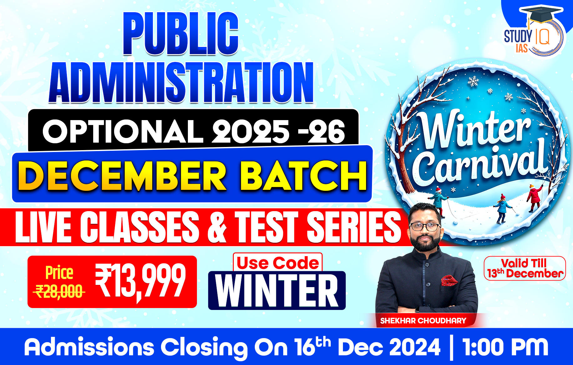 UPSC IAS (Mains) Public Administration Optional Live 2025 (Comprehensive) December Batch