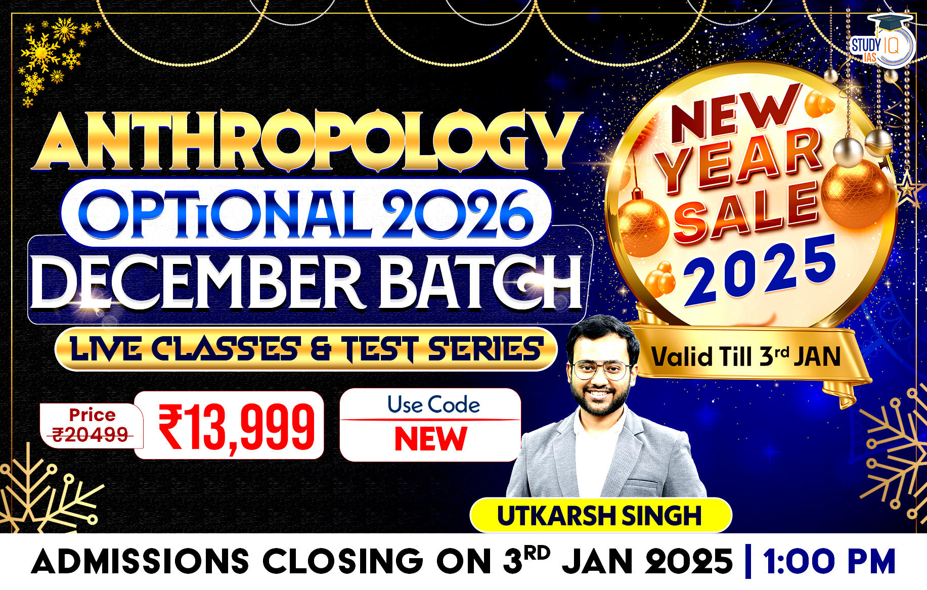 UPSC IAS (Mains) Anthropology Optional Live 2025-2026 (Comprehensive) December Batch