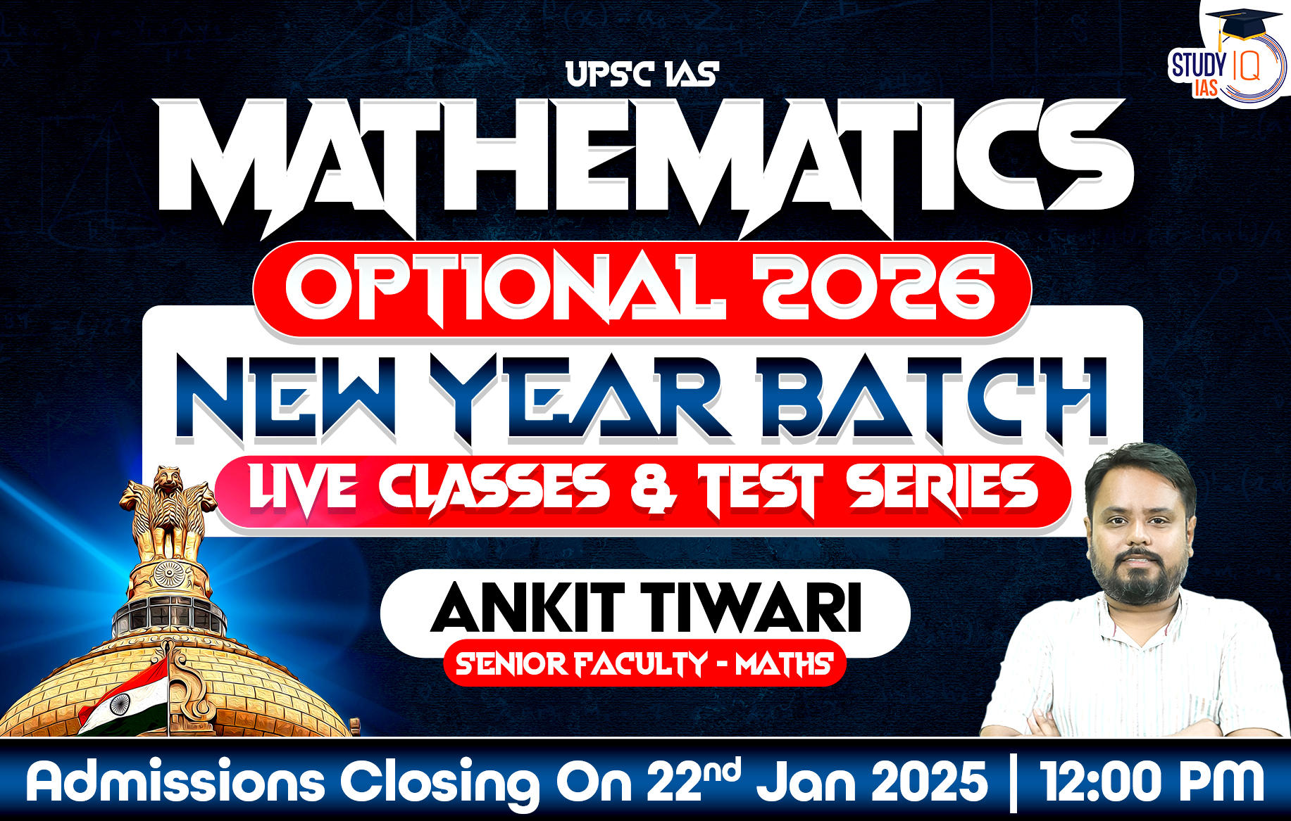 UPSC IAS (Mains) Mathematics Optional Live 2026 (Comprehensive) New Year Batch