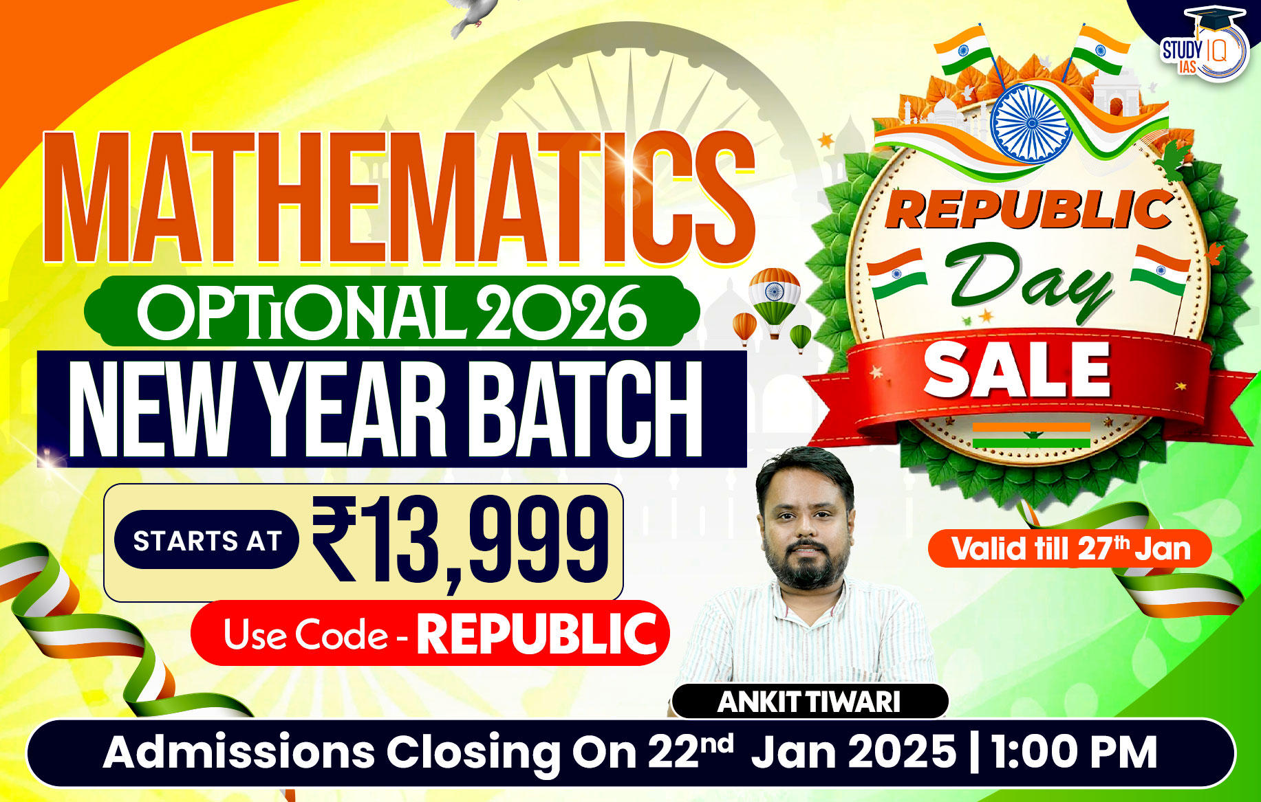 UPSC IAS (Mains) Mathematics Optional Live 2026 (Comprehensive) New Year Batch