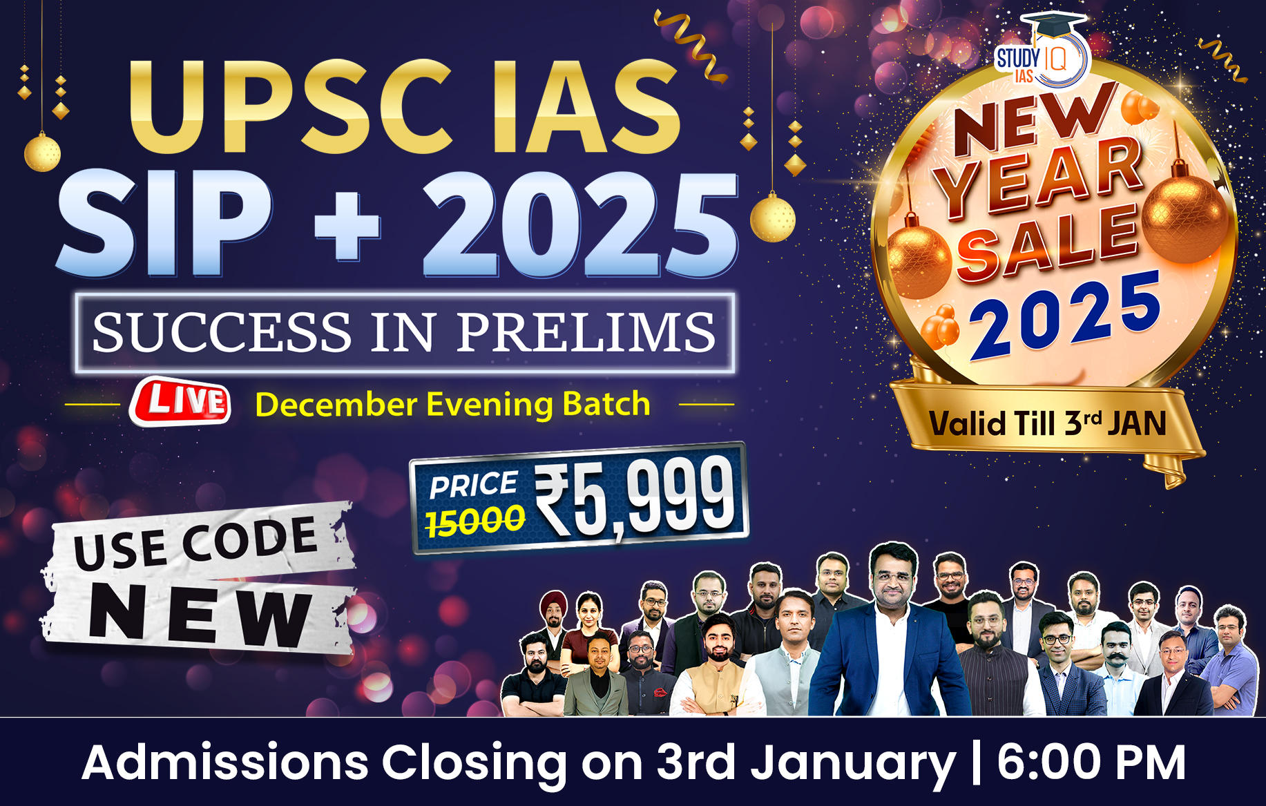 UPSC IAS Live SIP+ 2025 December Evening Batch