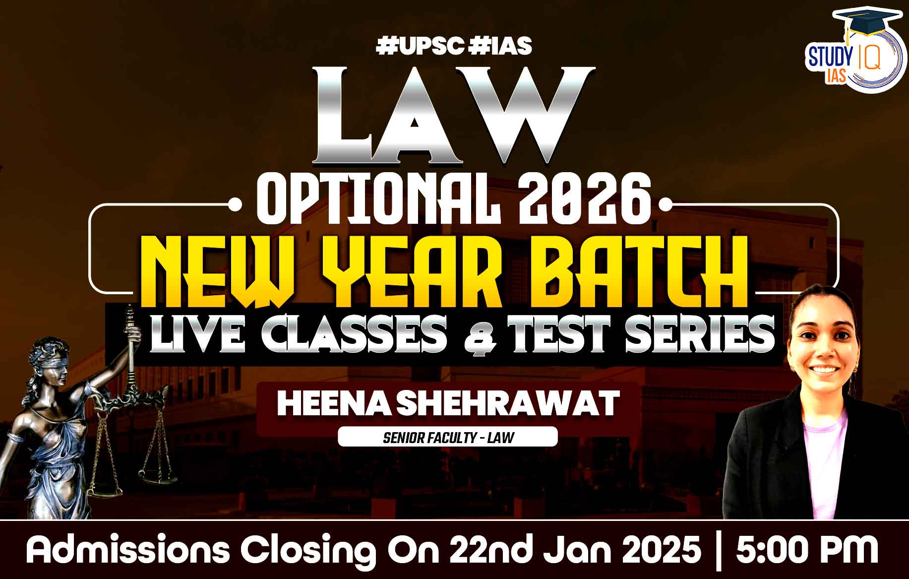 UPSC IAS (Mains) Law Optional Live 2026 New Year Batch