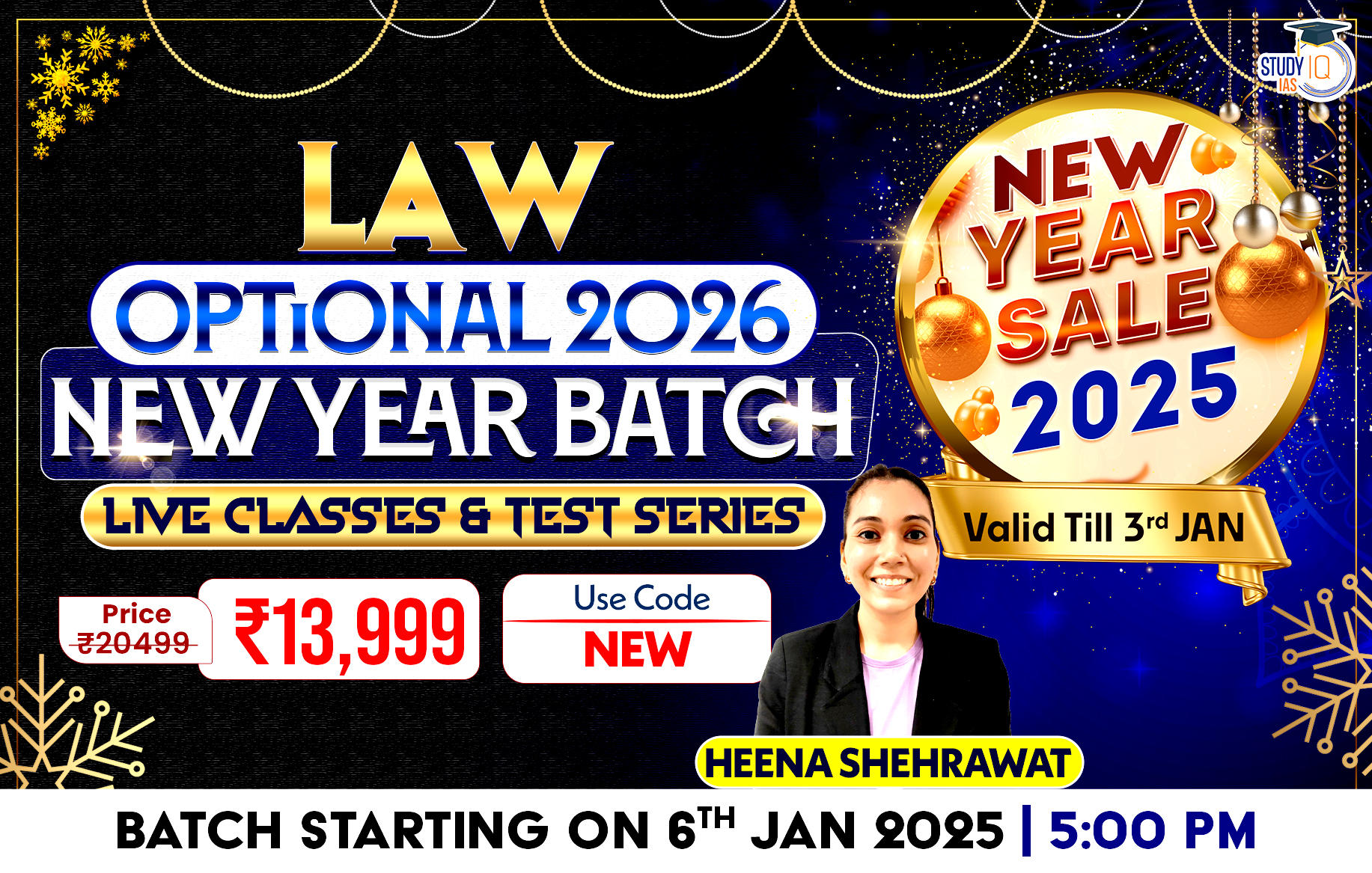 UPSC IAS (Mains) Law Optional Live 2026 New Year Batch