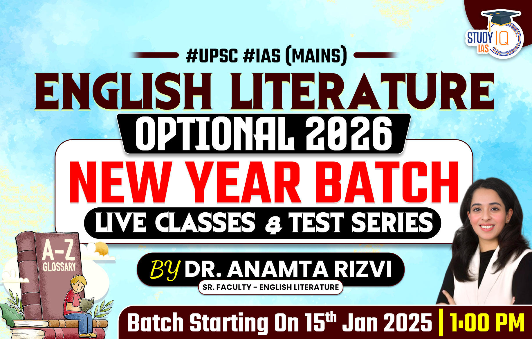 UPSC IAS (Mains) English Literature Optional Live 2026 (Comprehensive) New Year Batch