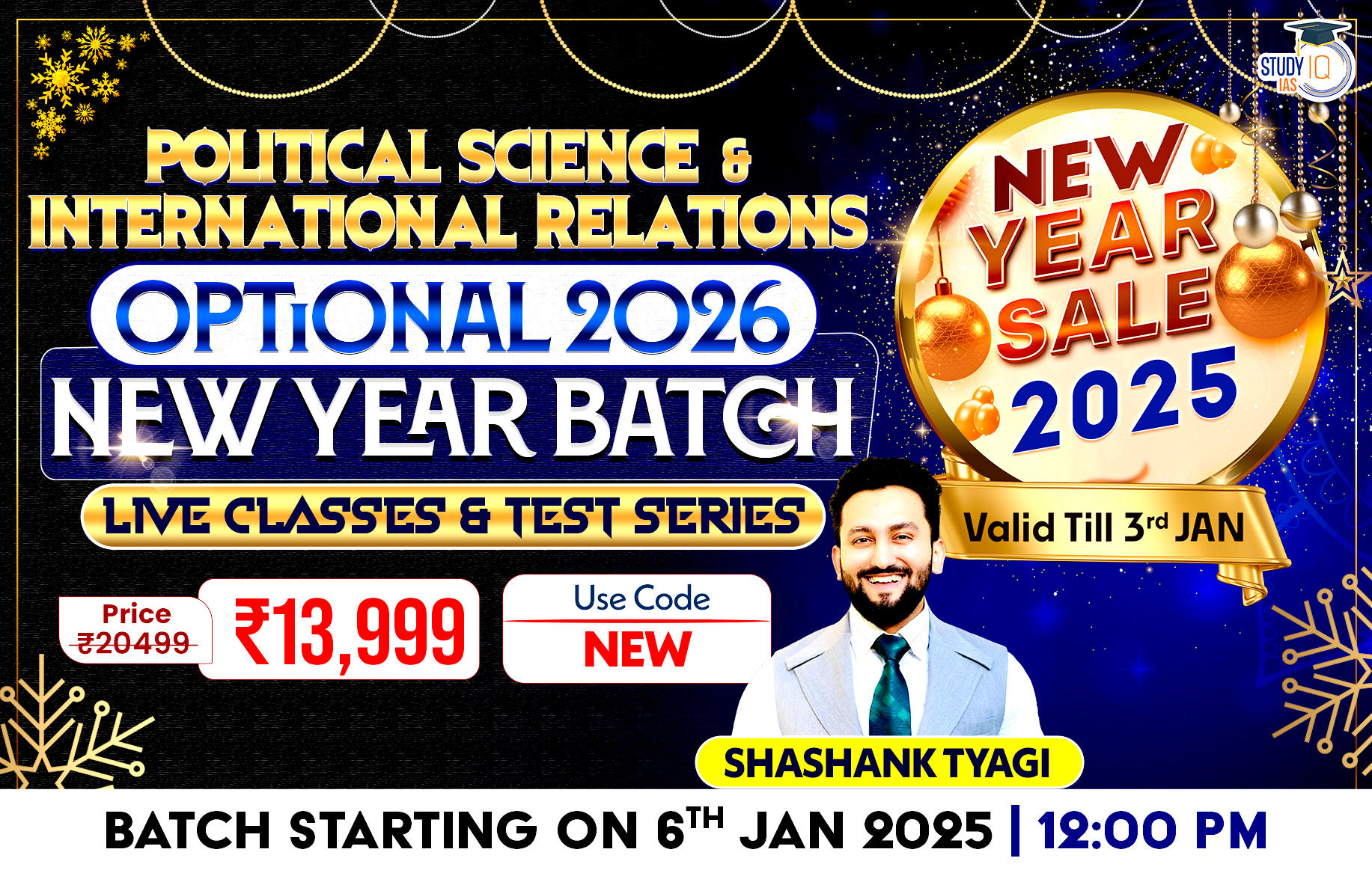 UPSC IAS (Mains) PSIR Optional Live 2026 (Comprehensive) New Year Batch