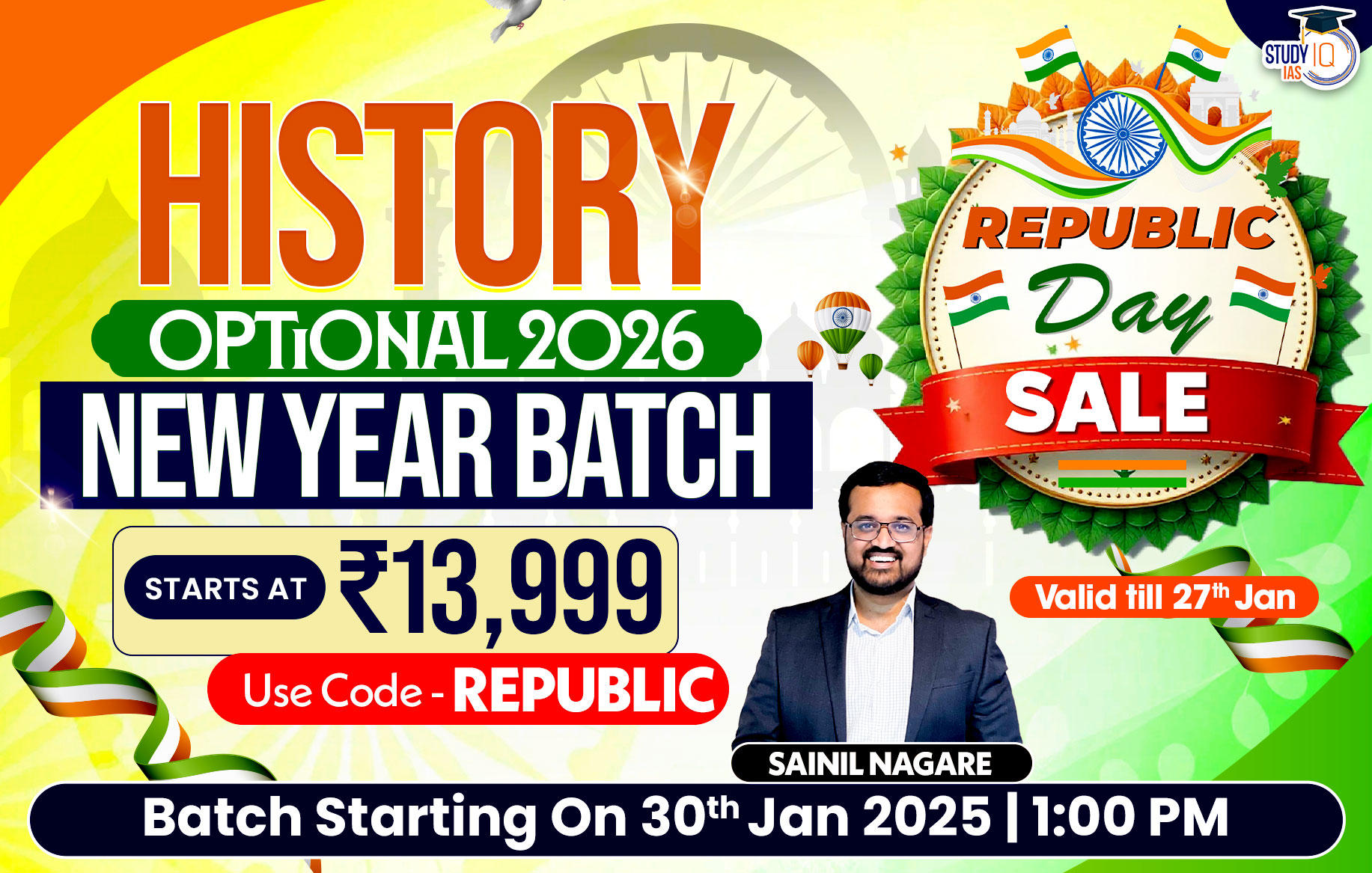 UPSC IAS (Mains) History Optional Live 2026 (Comprehensive) New Year Batch