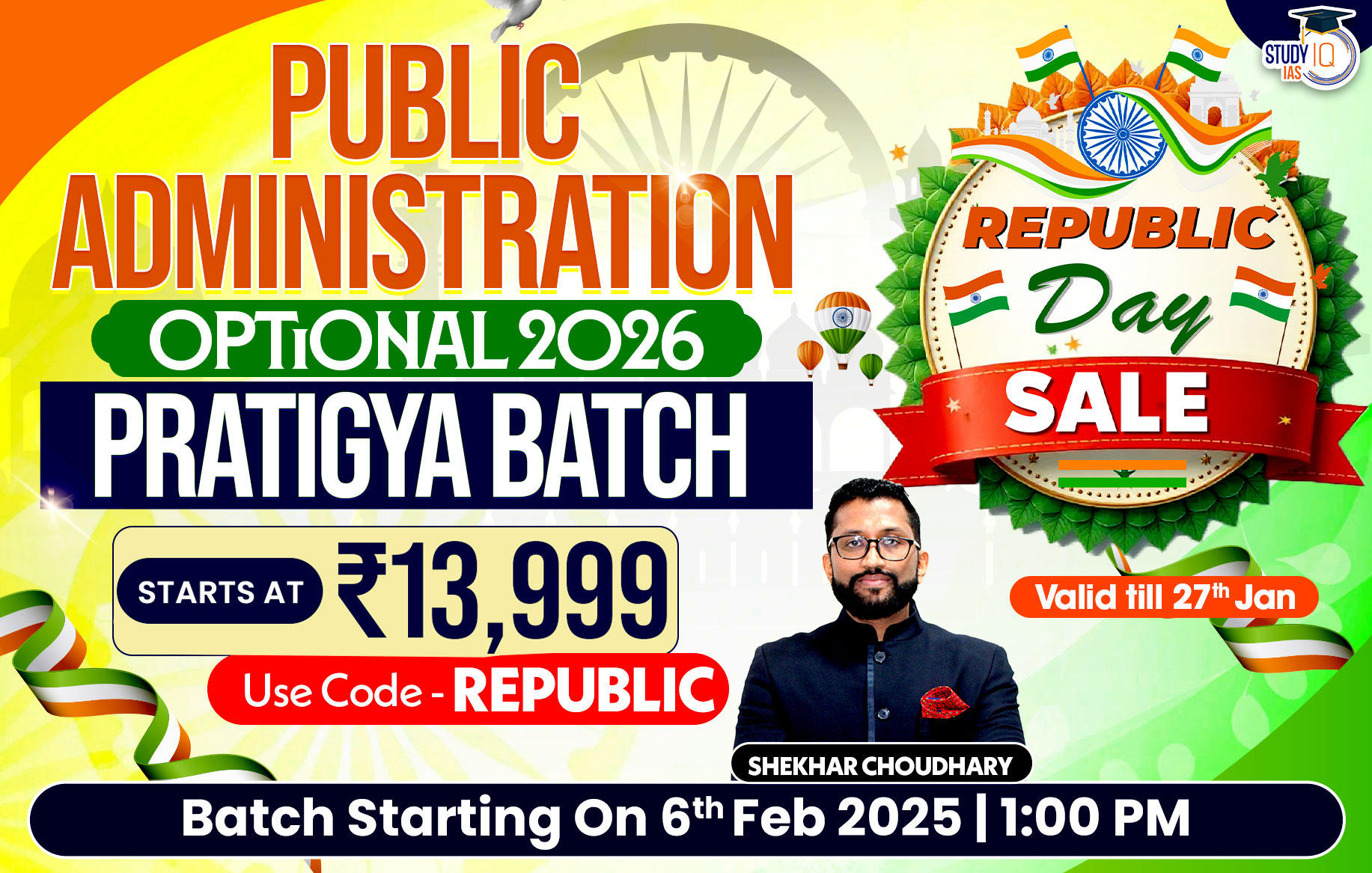 UPSC IAS (Mains) Public Administration Optional Live 2026 (Comprehensive) Pratigya Batch