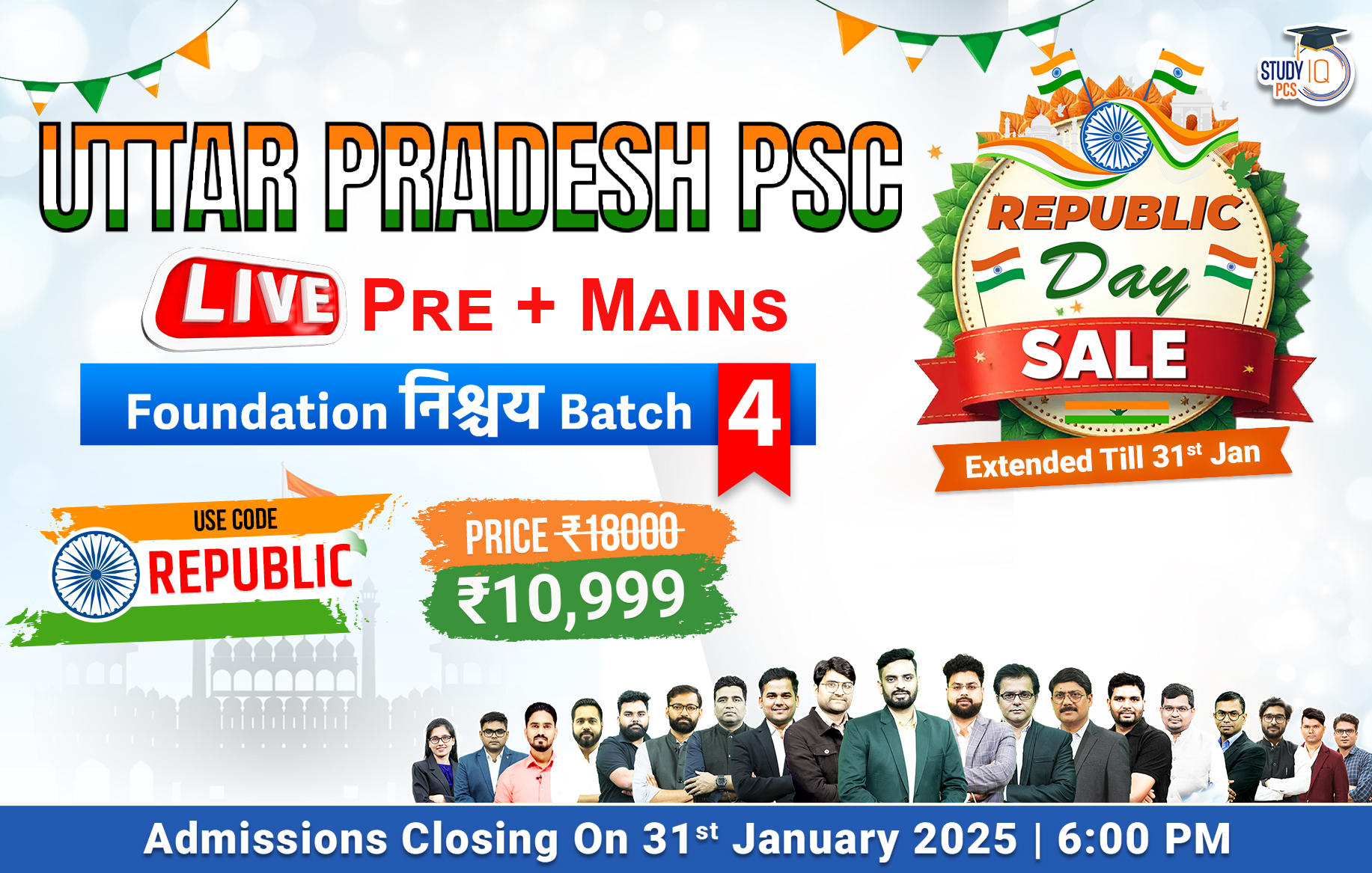 Uttar Pradesh PSC (Pre + Mains) Live Foundation Nishchay Batch 4