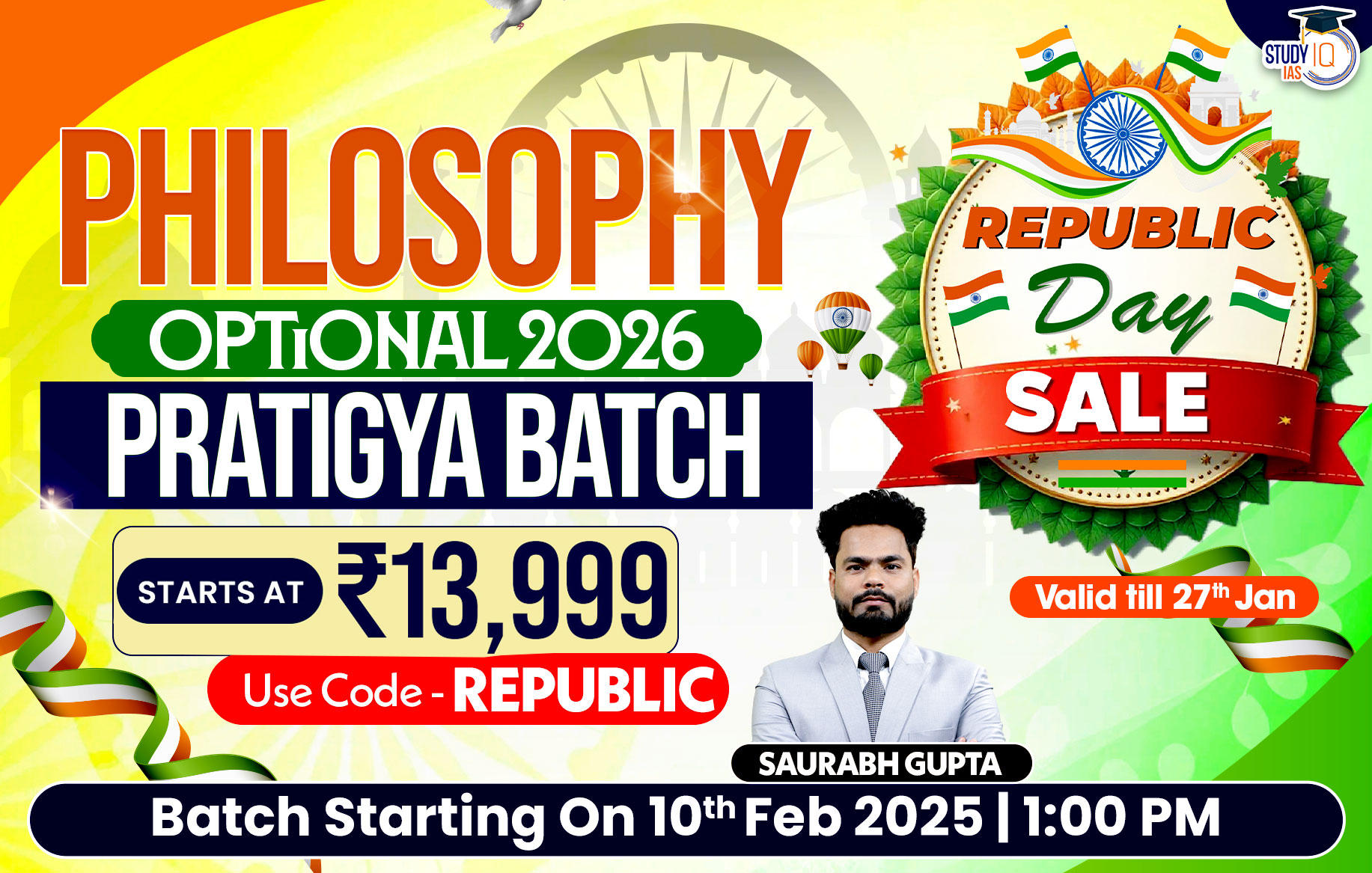 UPSC IAS (Mains) Philosophy Optional Live 2026 (Comprehensive) Pratigya Batch