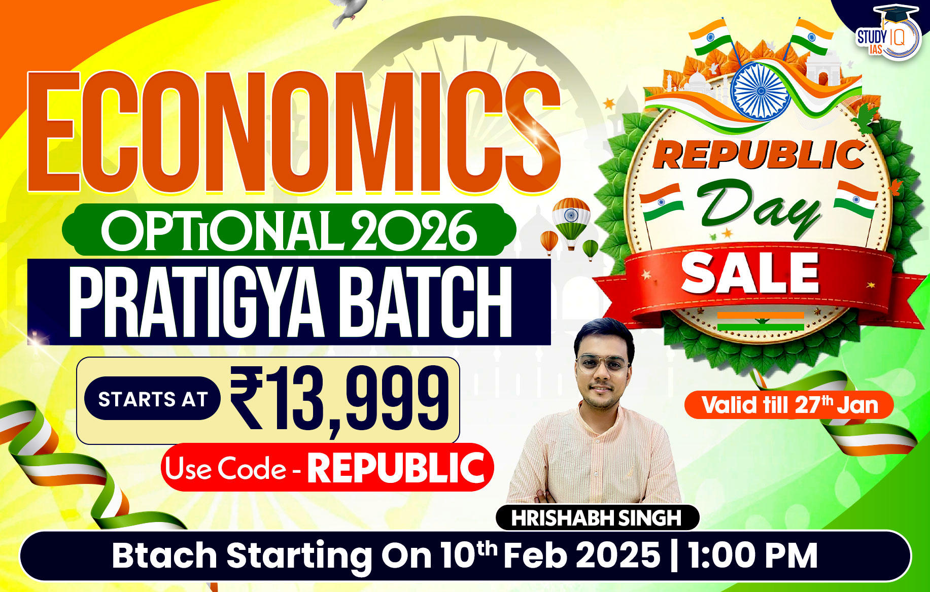 UPSC IAS (Mains) Economics Optional Live 2026 (Comprehensive) Pratigya Batch