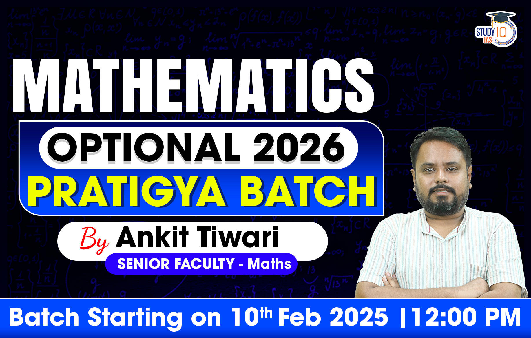 UPSC IAS (Mains) Mathematics Optional Live 2026 (Comprehensive) Pratigya Batch