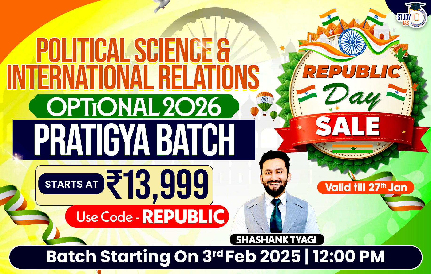 UPSC IAS (Mains) PSIR Optional Live 2026 (Comprehensive) Pratigya Batch