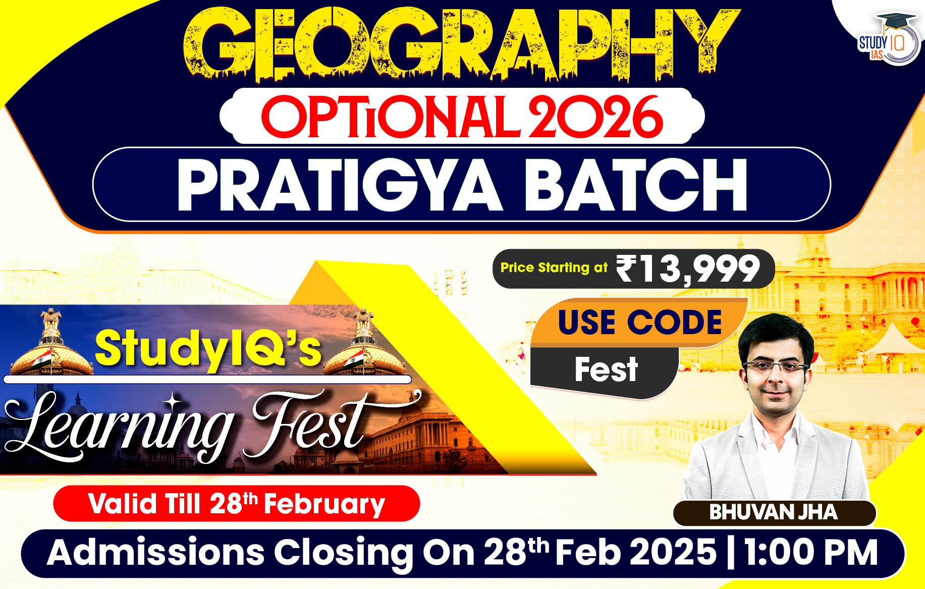 UPSC IAS (Mains) Geography Optional Live 2026 (Comprehensive) Pratigya Batch