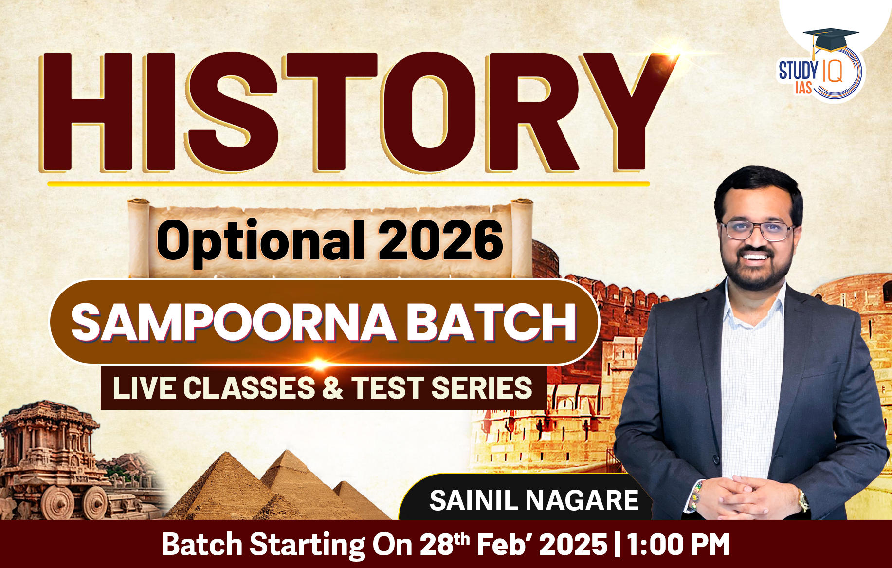 UPSC IAS (Mains) History Optional Live 2026 (Comprehensive) Sampoorna Batch