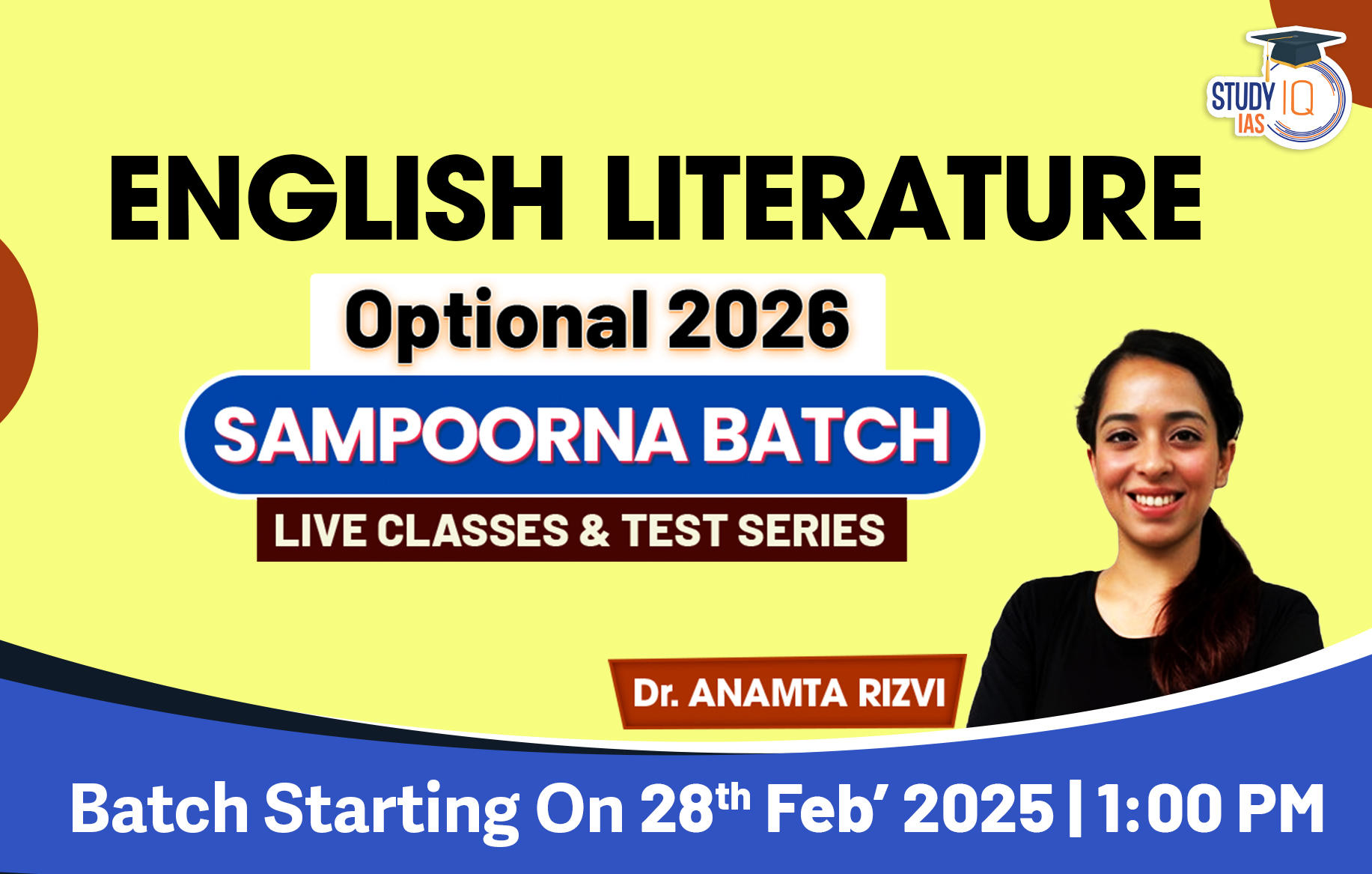 UPSC IAS (Mains) English Literature Optional Live 2026 (Comprehensive) Sampoorna Batch