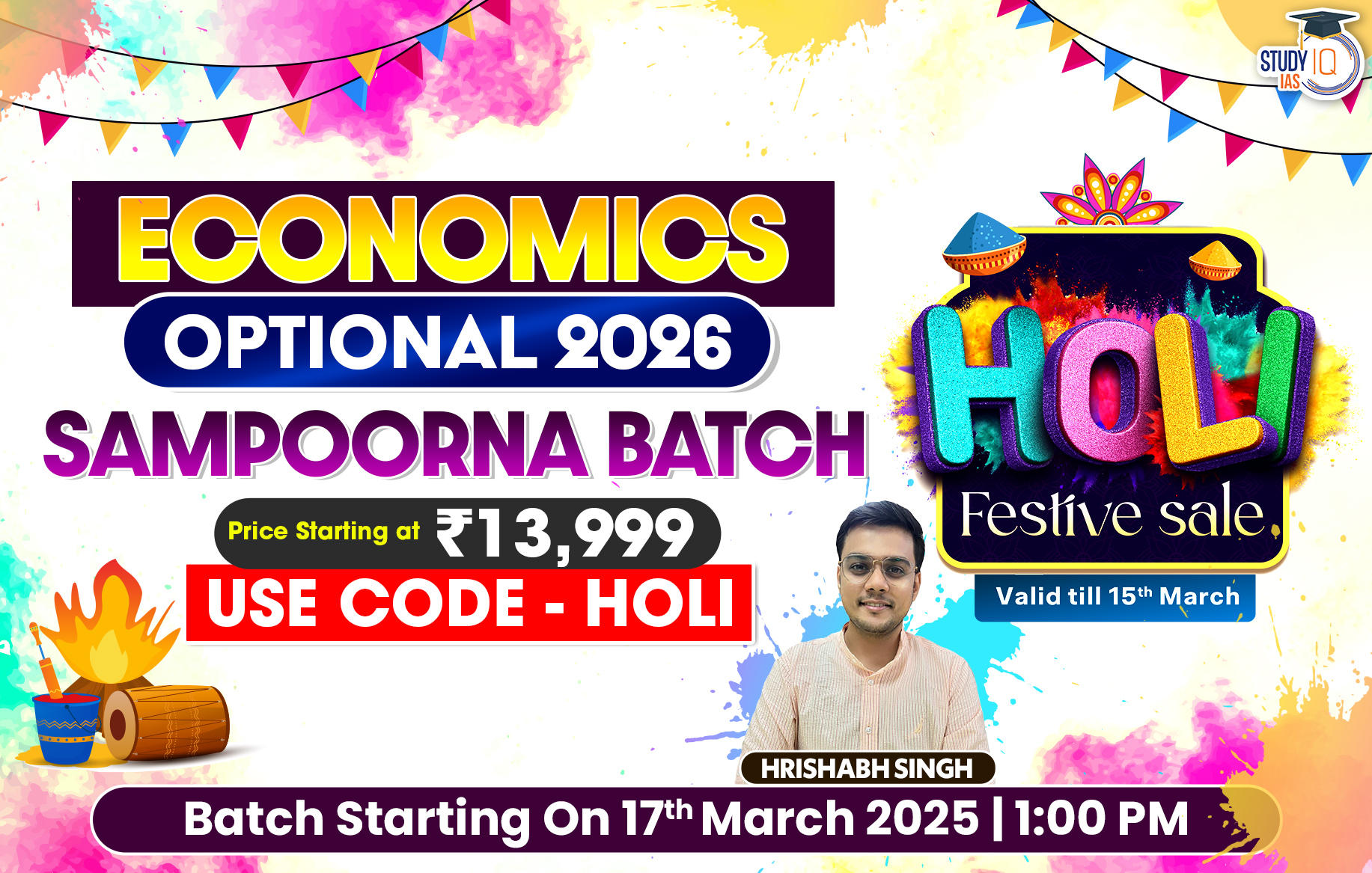 UPSC IAS (Mains) Economics Optional Live 2026 (Comprehensive) Sampoorna Batch