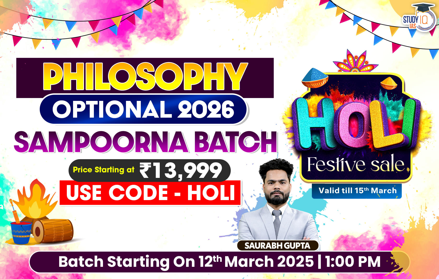 UPSC IAS (Mains) Philosophy Optional Live 2026 (Comprehensive) Sampoorna Batch