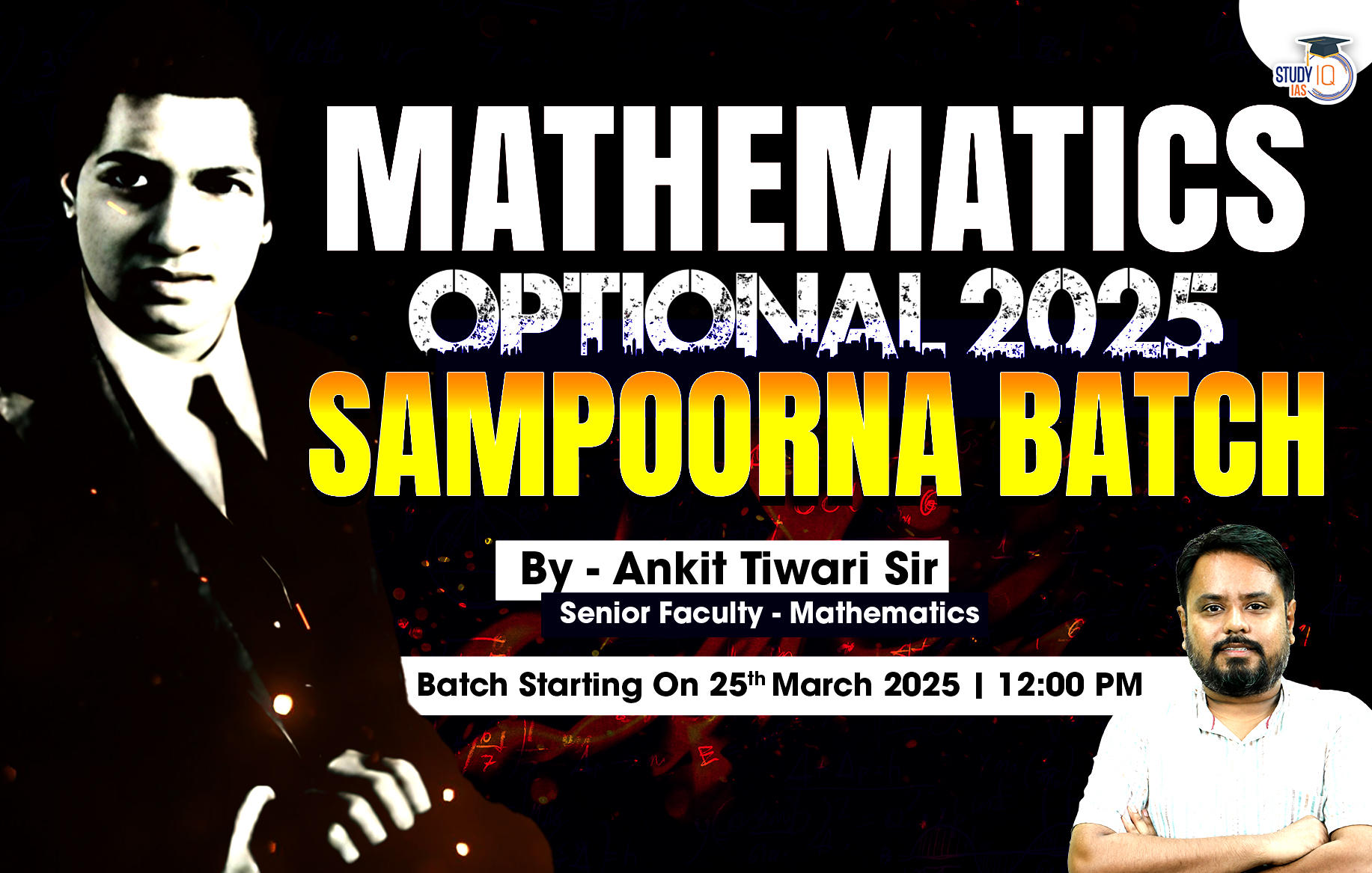 UPSC IAS (Mains) Mathematics Optional Live 2026 (Comprehensive) Sampoorna Batch