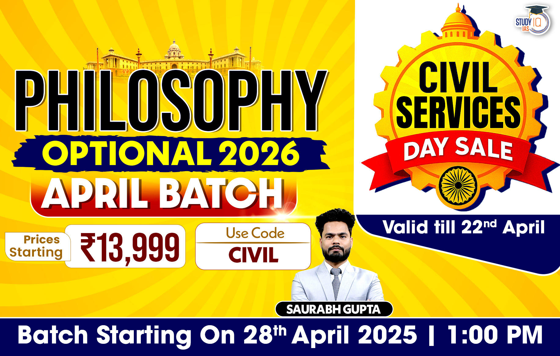 UPSC IAS (Mains) Philosophy Optional Live 2026 (Comprehensive) April Batch