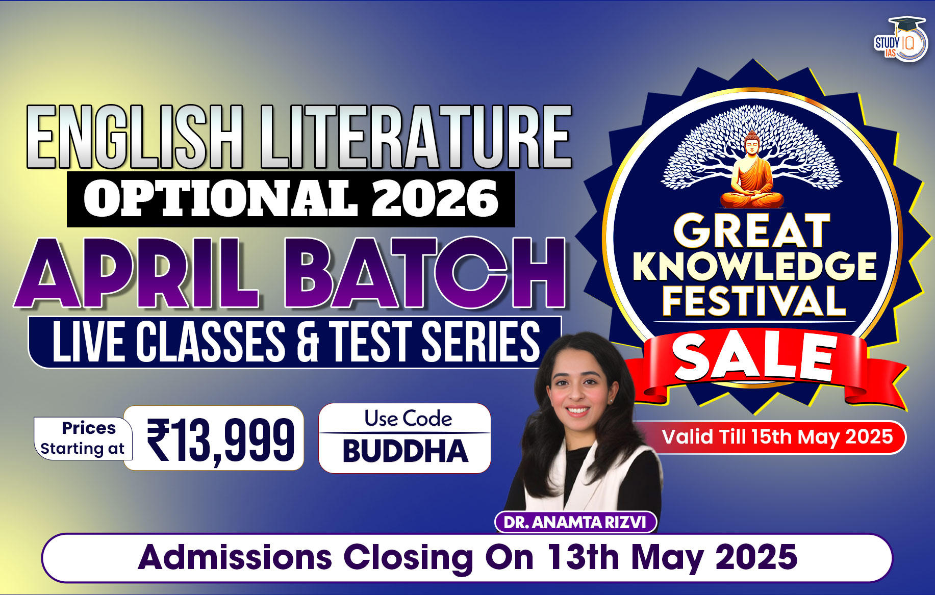 UPSC IAS (Mains) English Literature Optional Live 2026 (Comprehensive) April Batch