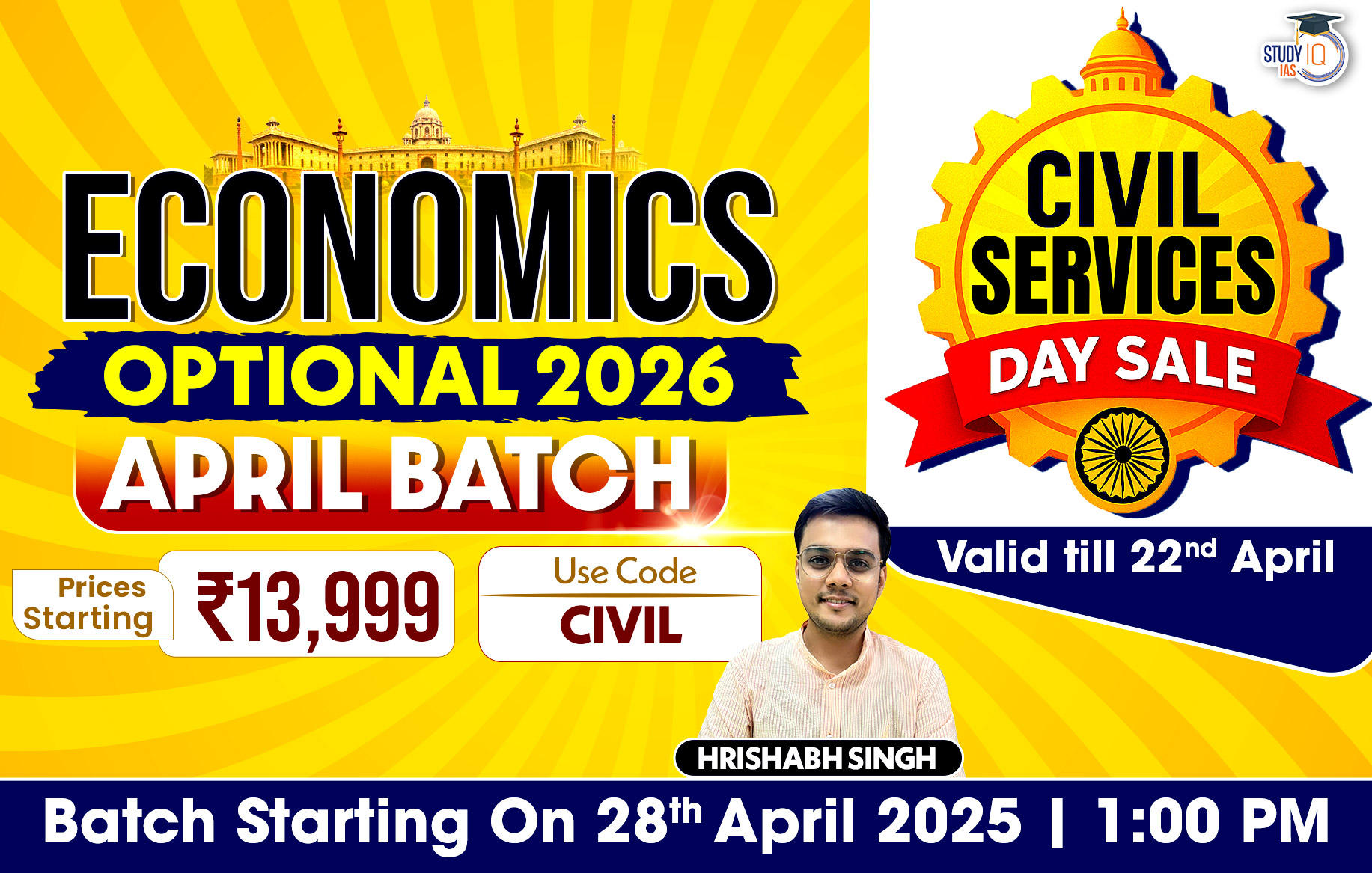 UPSC IAS (Mains) Economics Optional Live 2026 (Comprehensive) April Batch