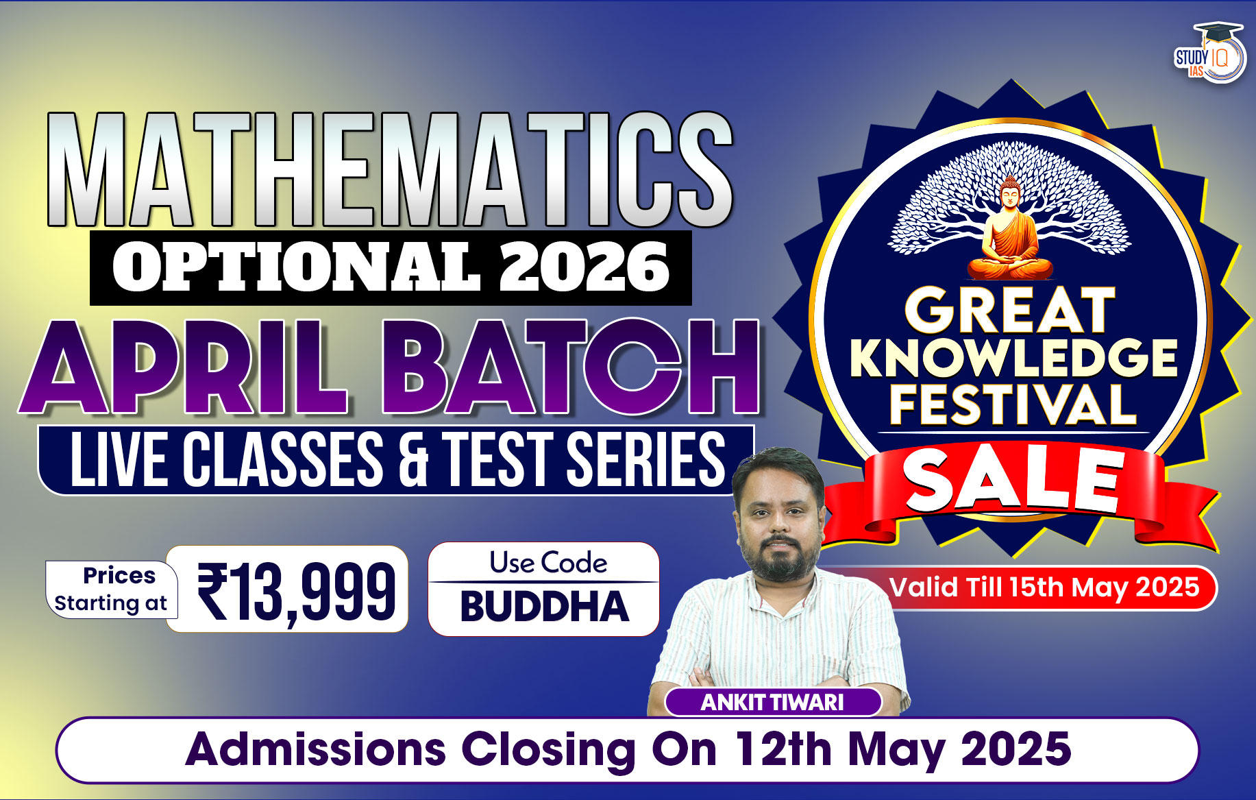 UPSC IAS (Mains) Mathematics Optional Live 2026 (Comprehensive) April Batch