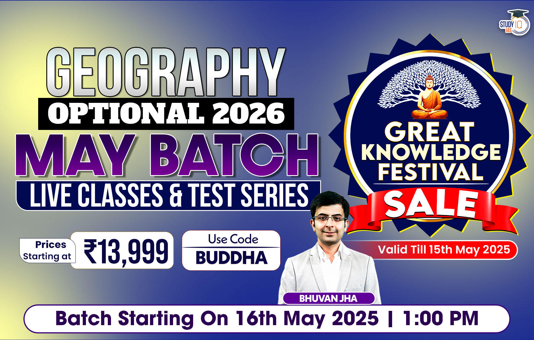 UPSC IAS (Mains) Geography Optional Live 2026 (Comprehensive) May Batch